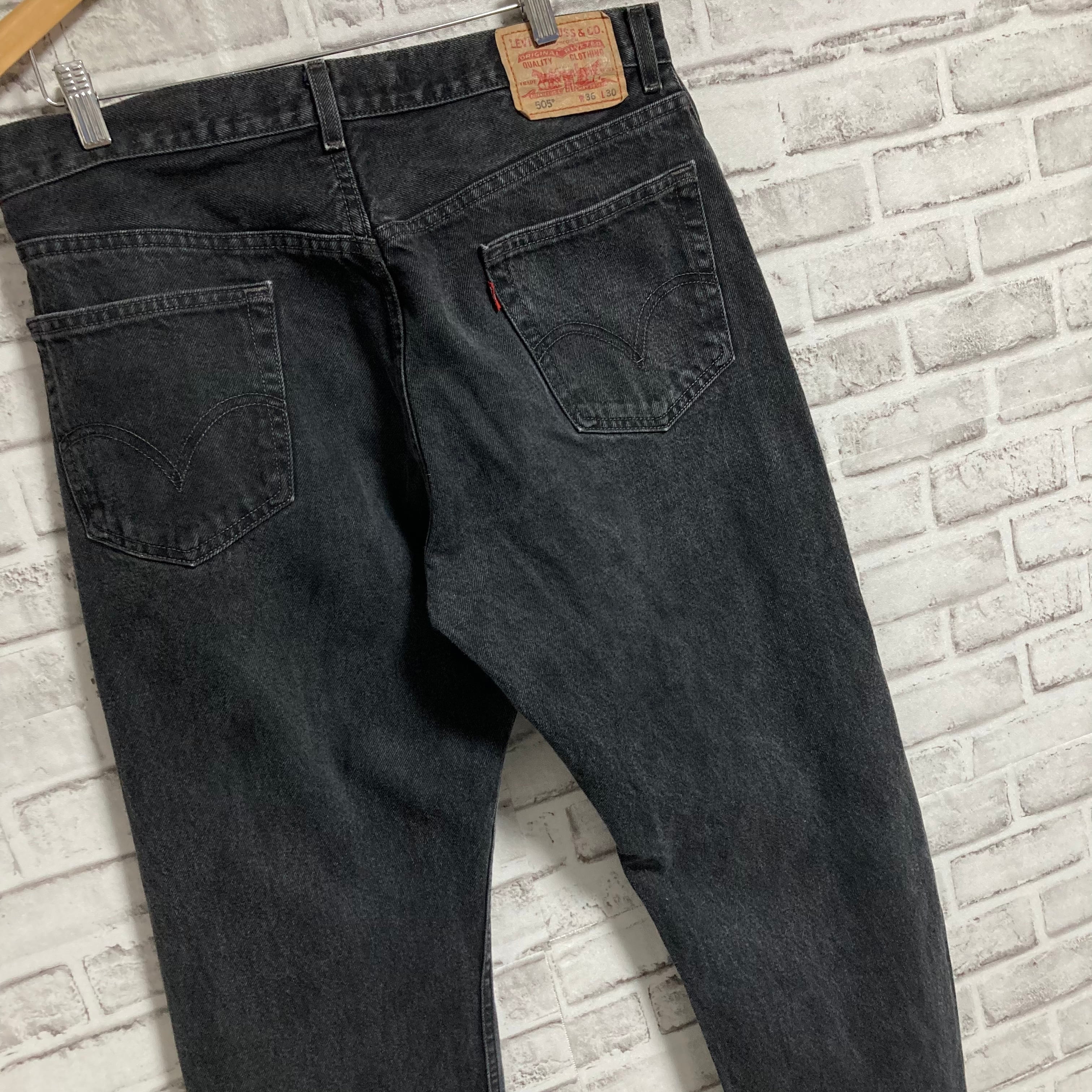 Levi's 505】W36×L30 Denim Jeans リーバイス 505 ブラックデニム