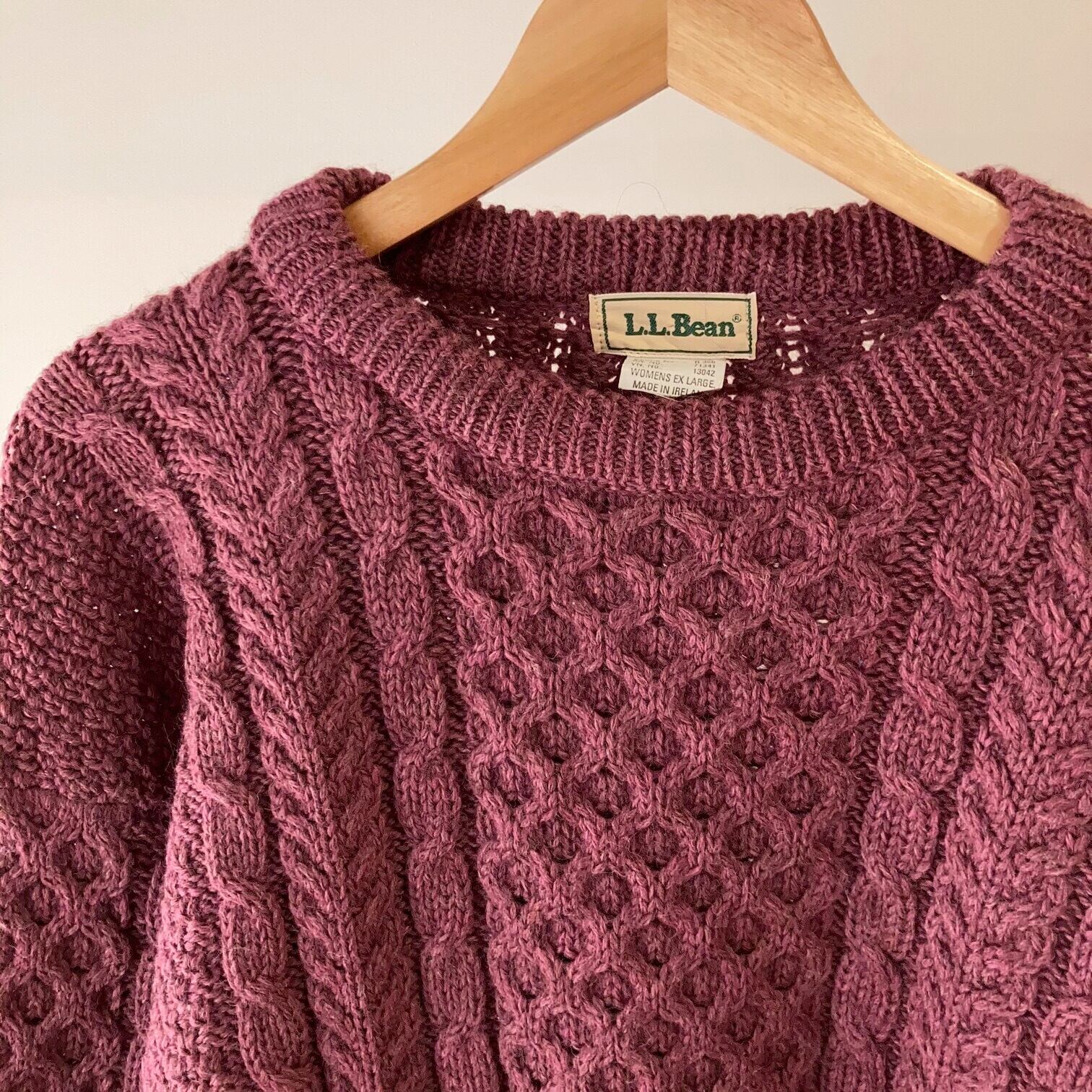 L.L.Bean アランニットセーター ワインレッド【1218A21】 | 【公式