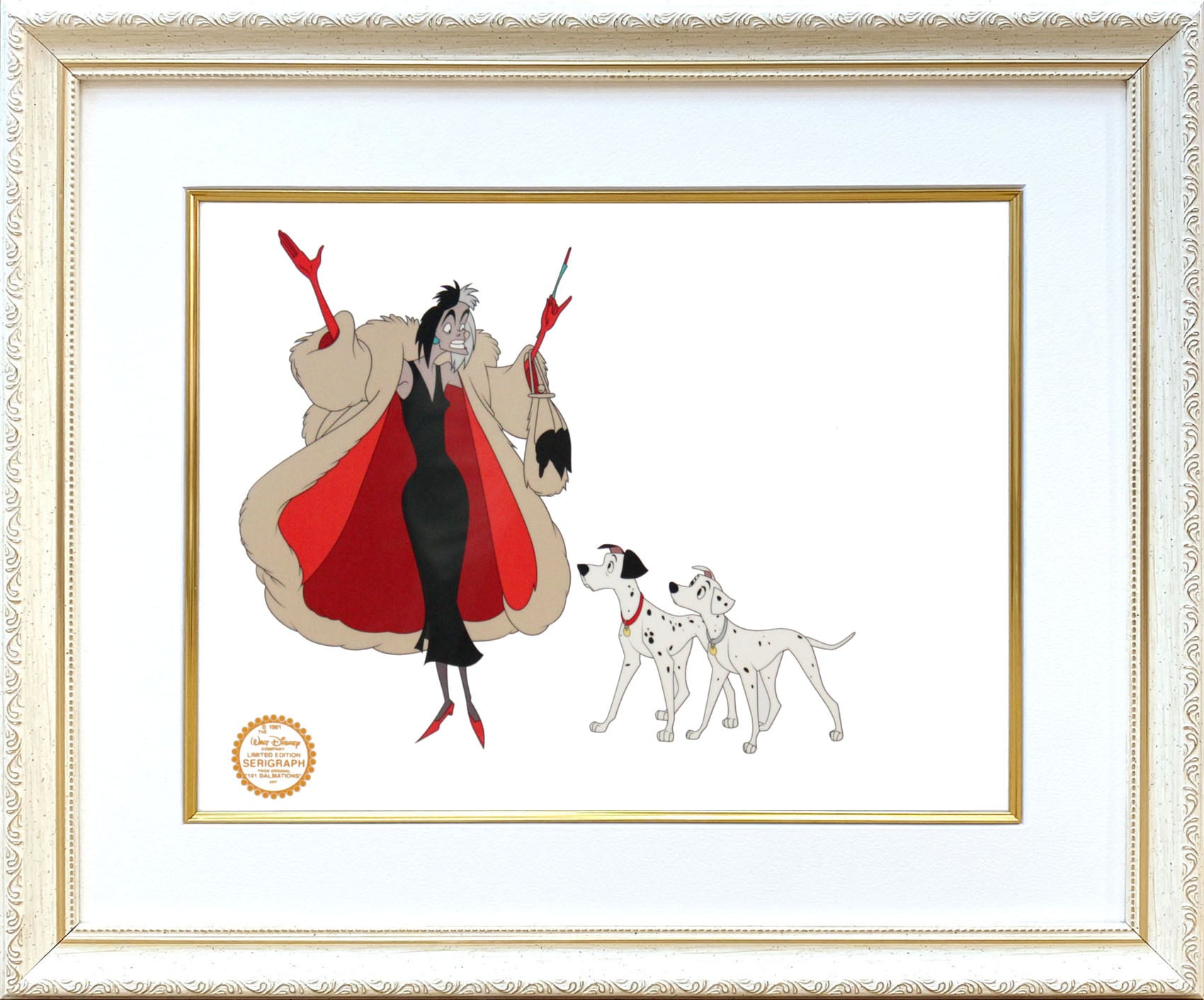 ディズニー セル画「101匹わんちゃん/クルエラ ド ヴィル」額縁2種選択