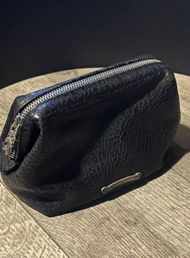 CHROME HEARTS クロムハーツ レザーコスメポーチ デザートグロスレザー