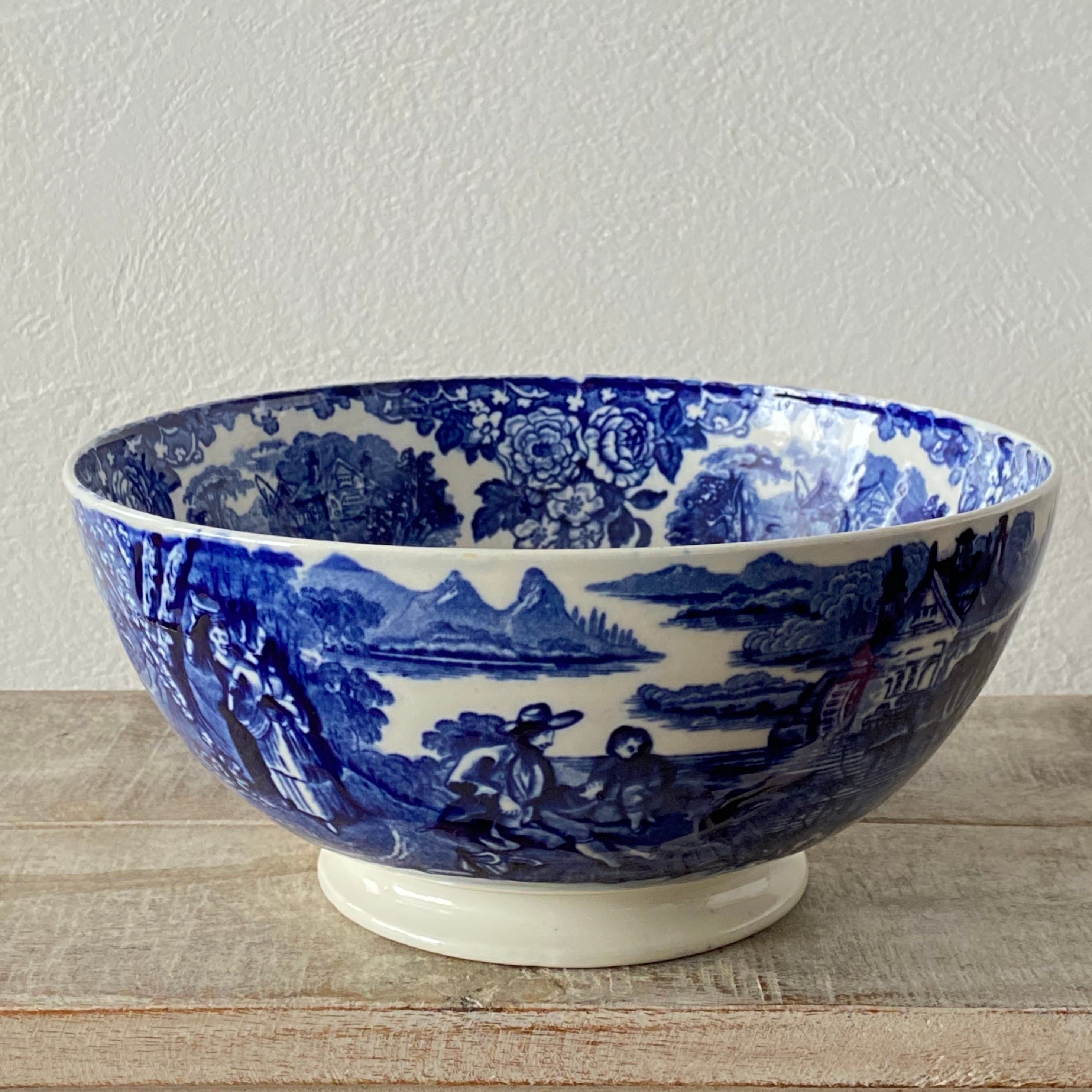 阿蘭陀焼 オランダ焼 デルフト陶器 ペトルスレグー 銅板転写 ボウル 大