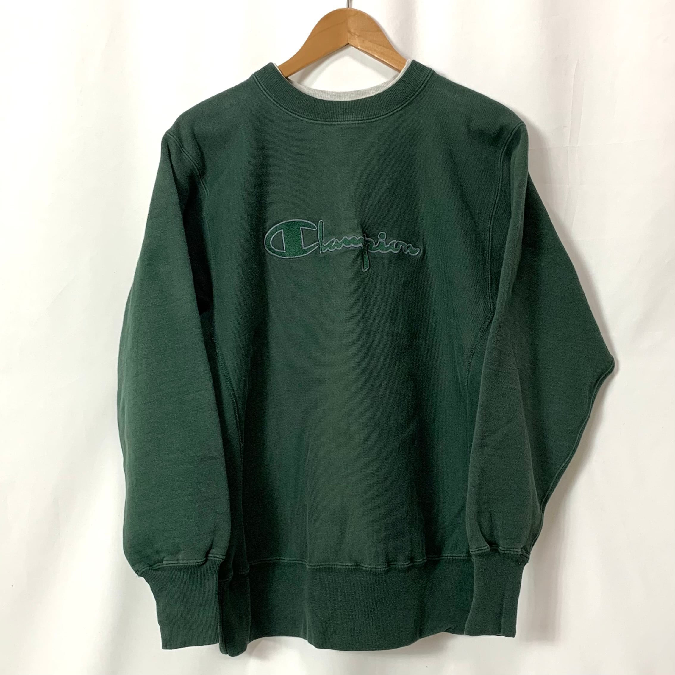 vintage old 90s Champion Embroidery REVERSE WEAVE Sweat MADE IN