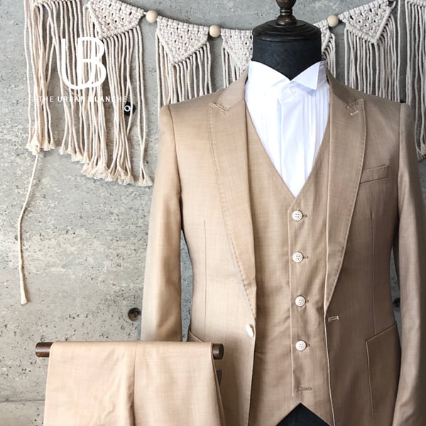 ジャケット ベスト パンツの3点セット* ブラウン系 ベージュ