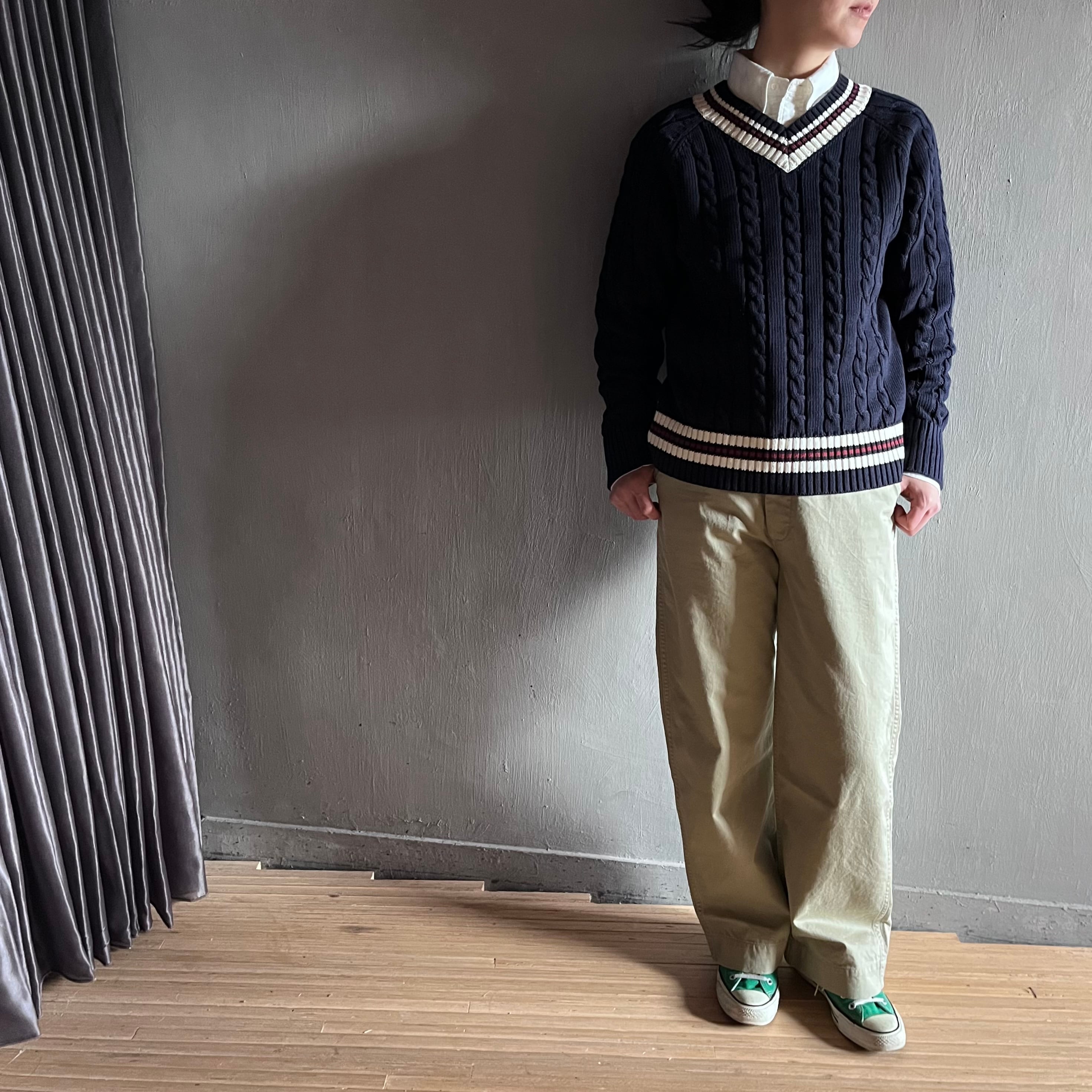 CIOTA｜スビンコットン チルデンニットNavy , women | CORNER_122