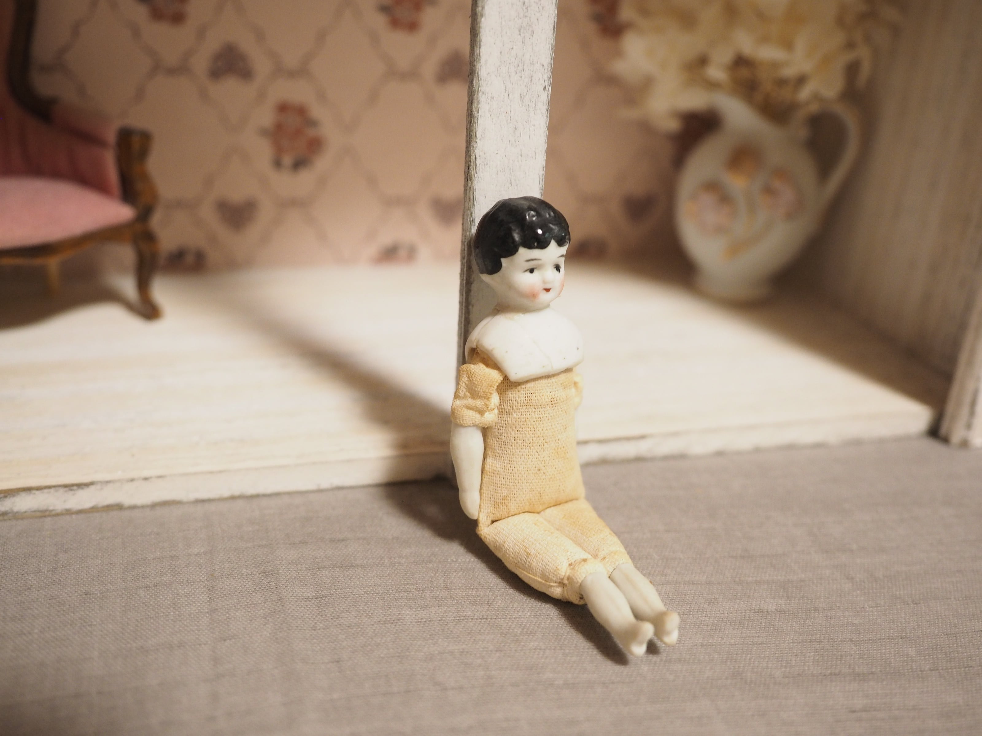 小さなチャイナヘッドドール ドイツ（割れ補修あり） | doll antiquus