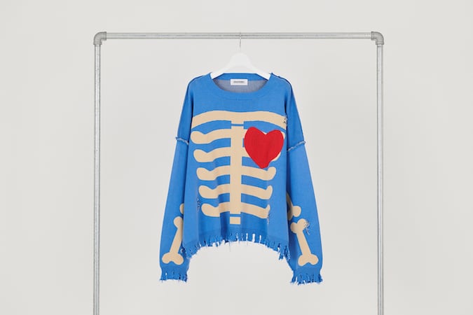 DISCOVERED ディスカバード】BONE KNIT BLUE | delhezi