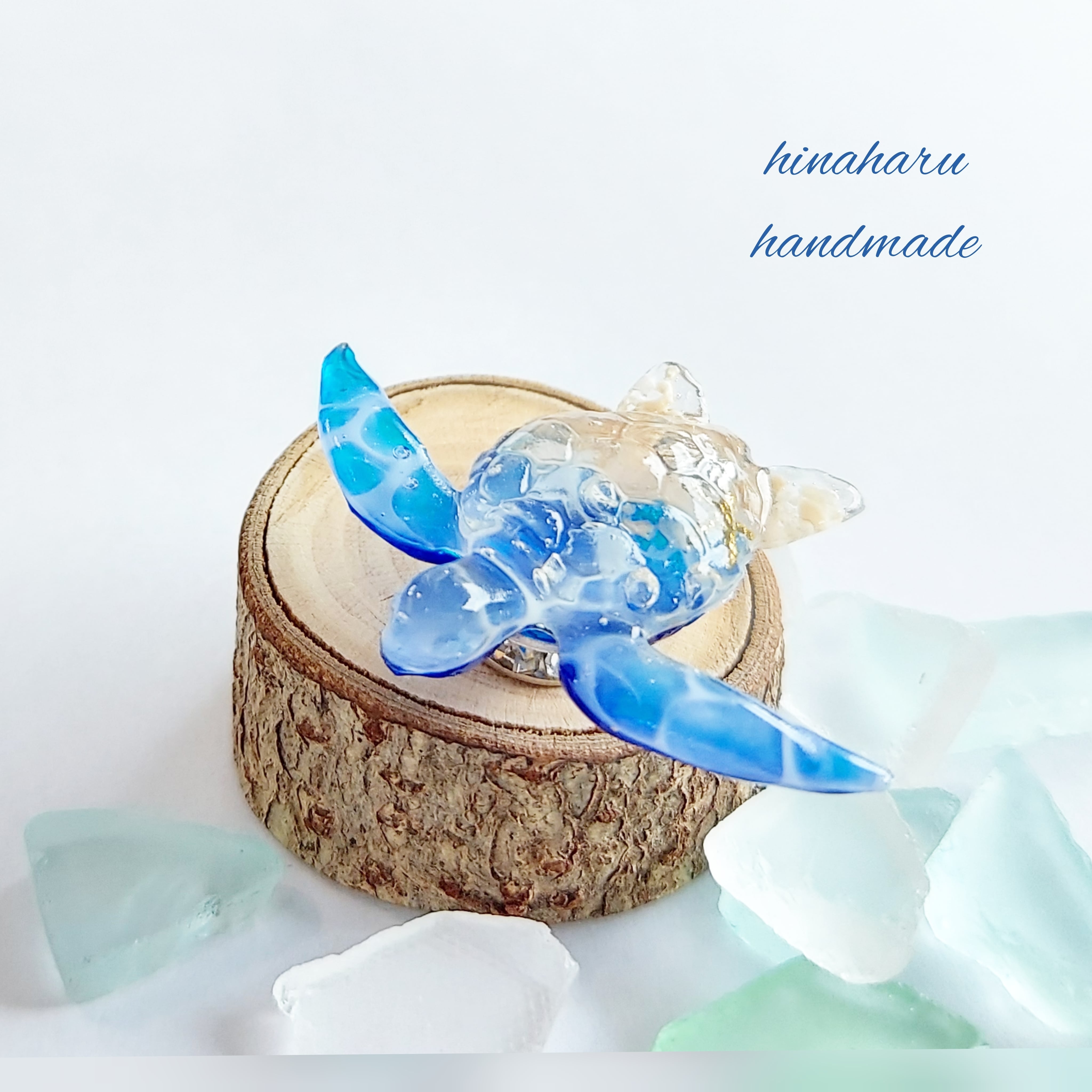ホヌ＊海レジンアート(ライトブルー＊ライトグリーン) | Hinaharu handmade