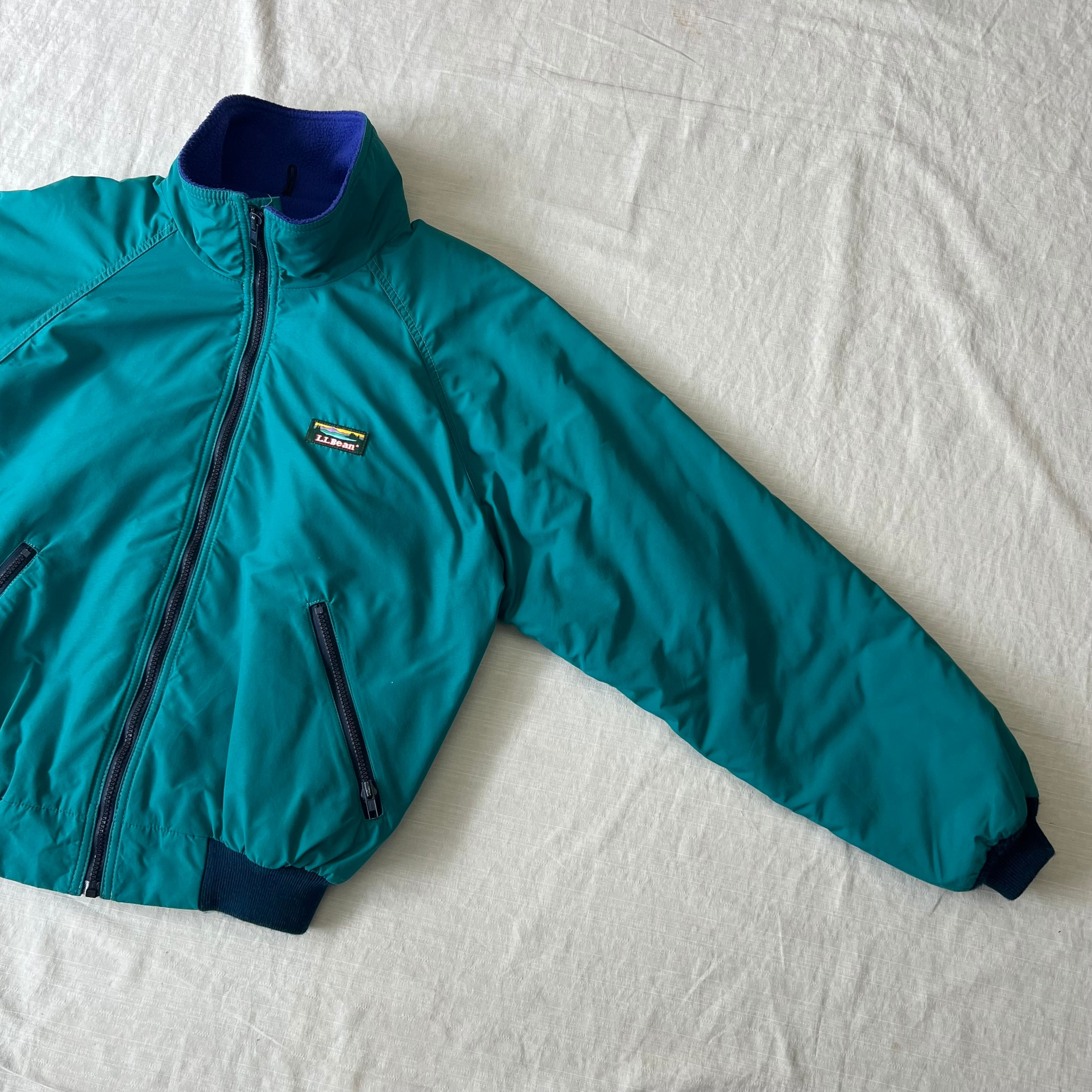 90's USA製 L.L.Bean ウォームアップジャケット メンズM ターコイズ