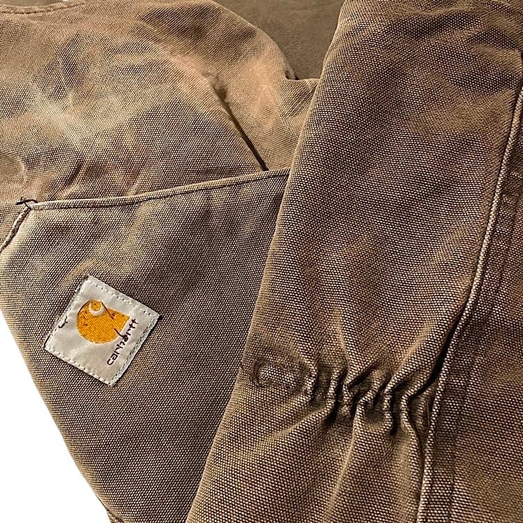リアルフェード 90s カーハート ダックベスト 腰ゴム USA製 CHT茶系