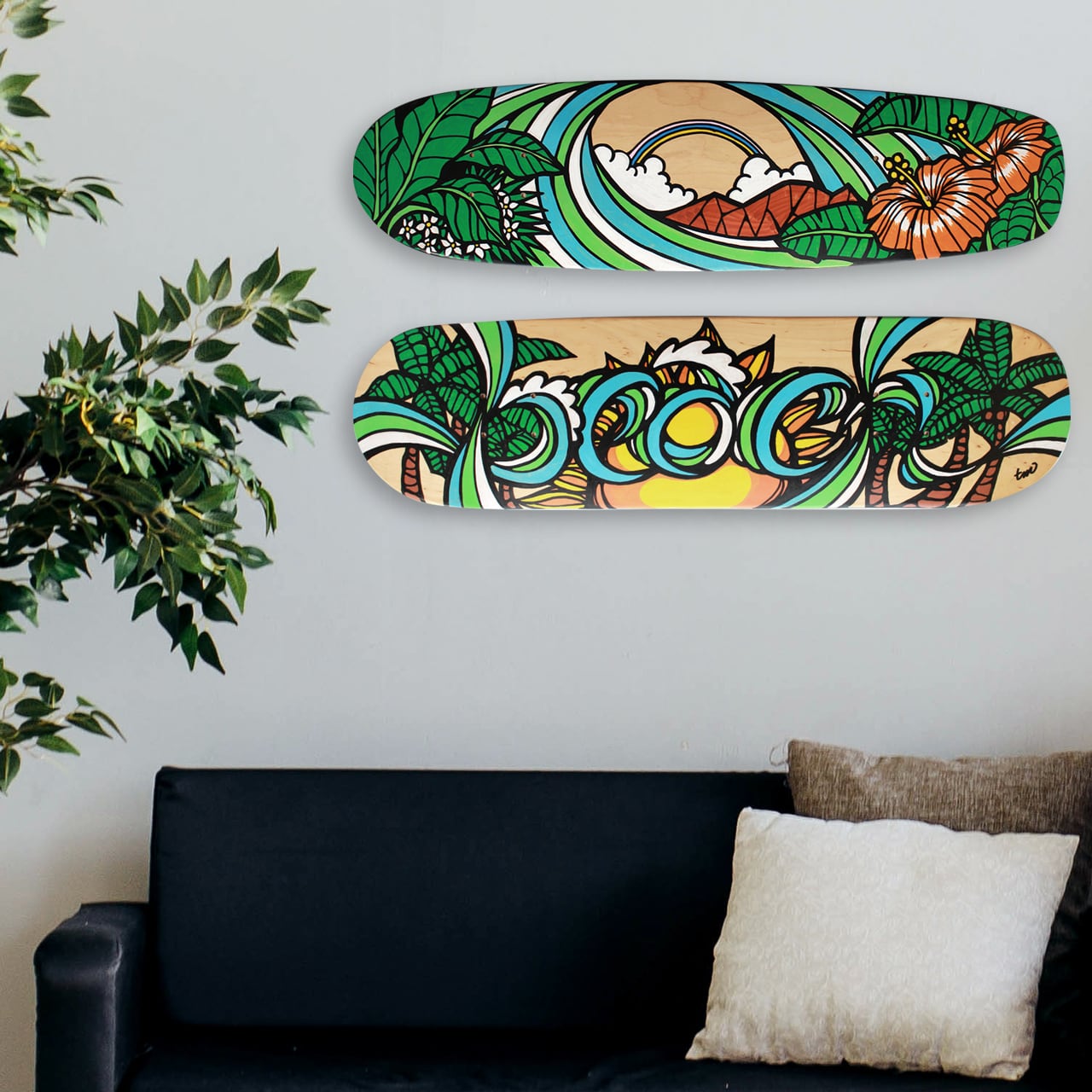 原画】スケートボードデッキ（Typo Beach） | TAMO ART GALLERY