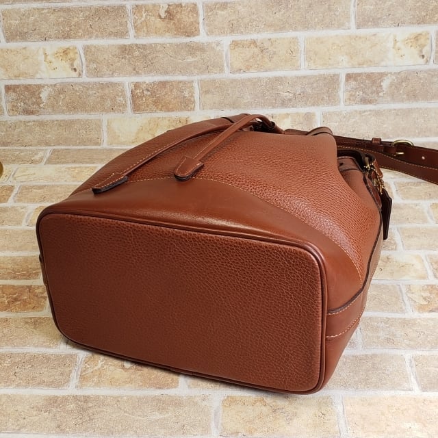 オールドコーチ ☆ USA製 レザー 巾着 ショルダーバッグ ブラウン