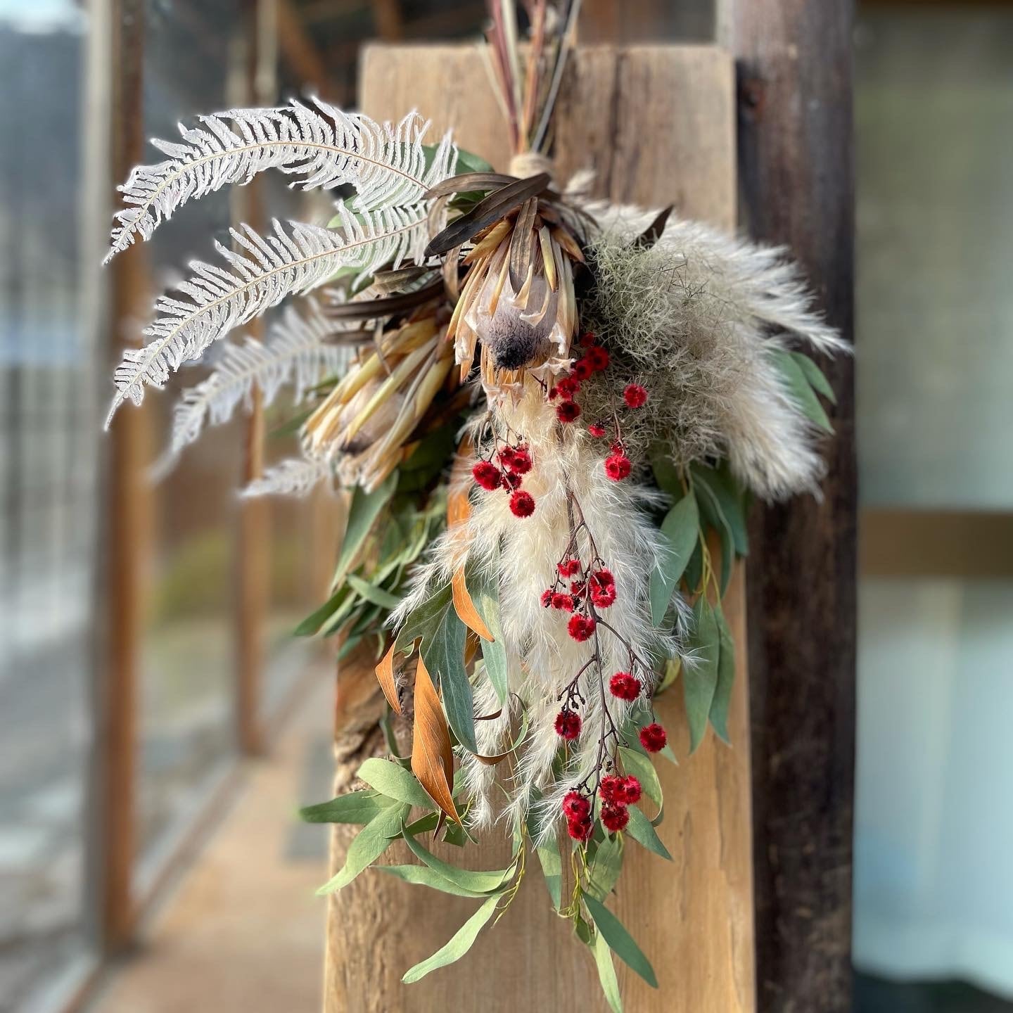 ドライフラワースワッグb | ナチュラル、アンティークのドライフラワー