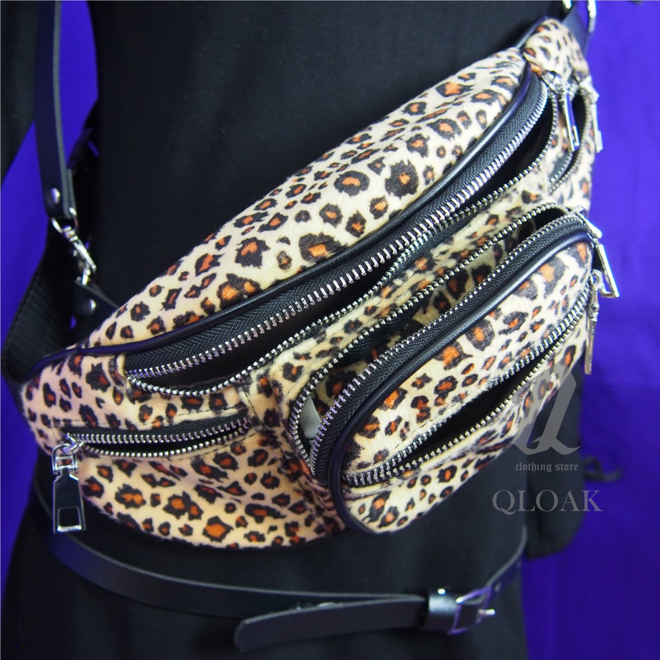 起毛 レオパード 柄 ボディ バッグ ウエストポーチ ヒョウ 豹