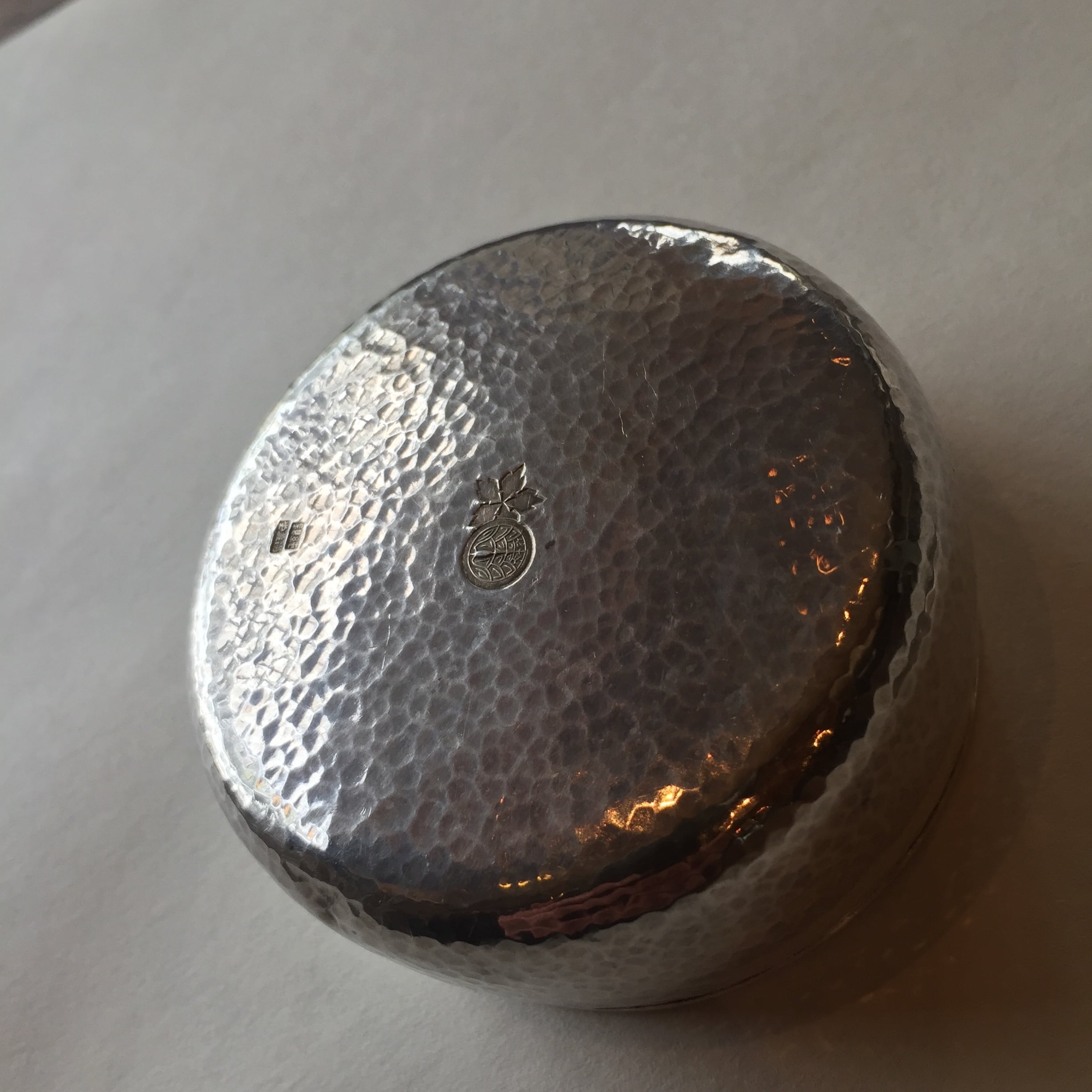 Japan Vintage 純銀 尚美堂 ヤンポ 菓子器 茶道具 鎚目骨董 古道具 66g