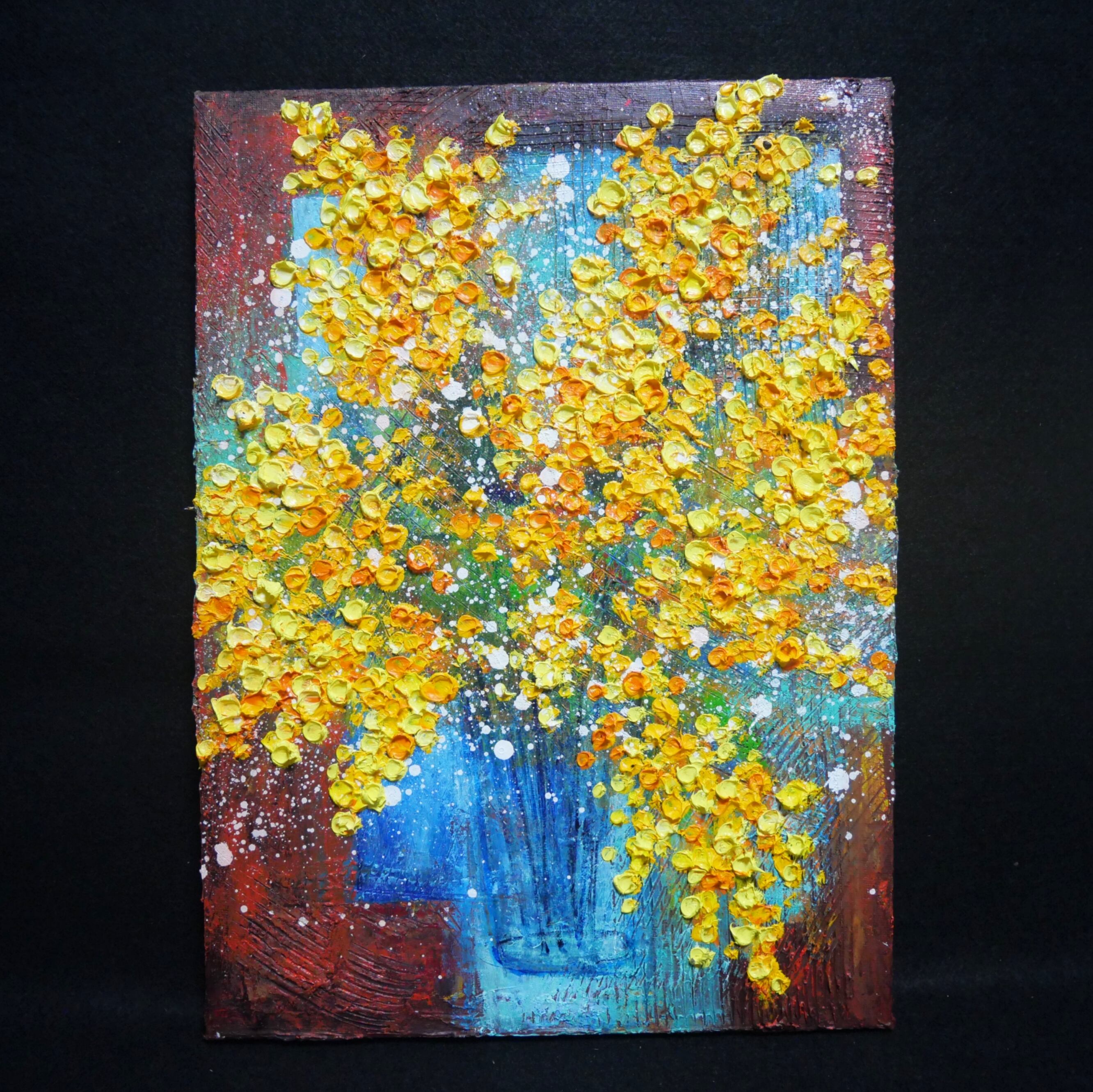 油絵 油彩 油彩画 絵 絵画 【ミモザのトンネル】 【公式通販】