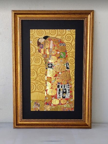 グスタフ・クリムト「抱擁」 ジクレー、シルクスクリーン金箔加工・版