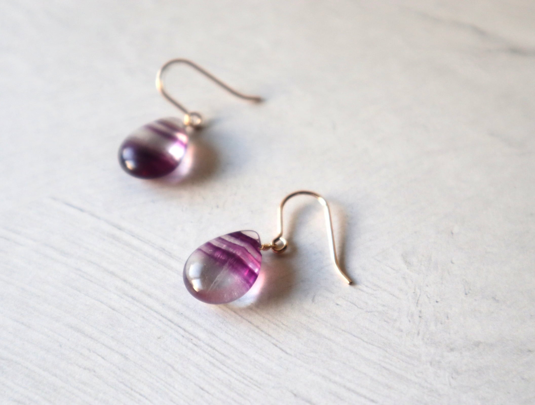 パープルカラーフローライト ピアス/イヤリング | Star blossoms