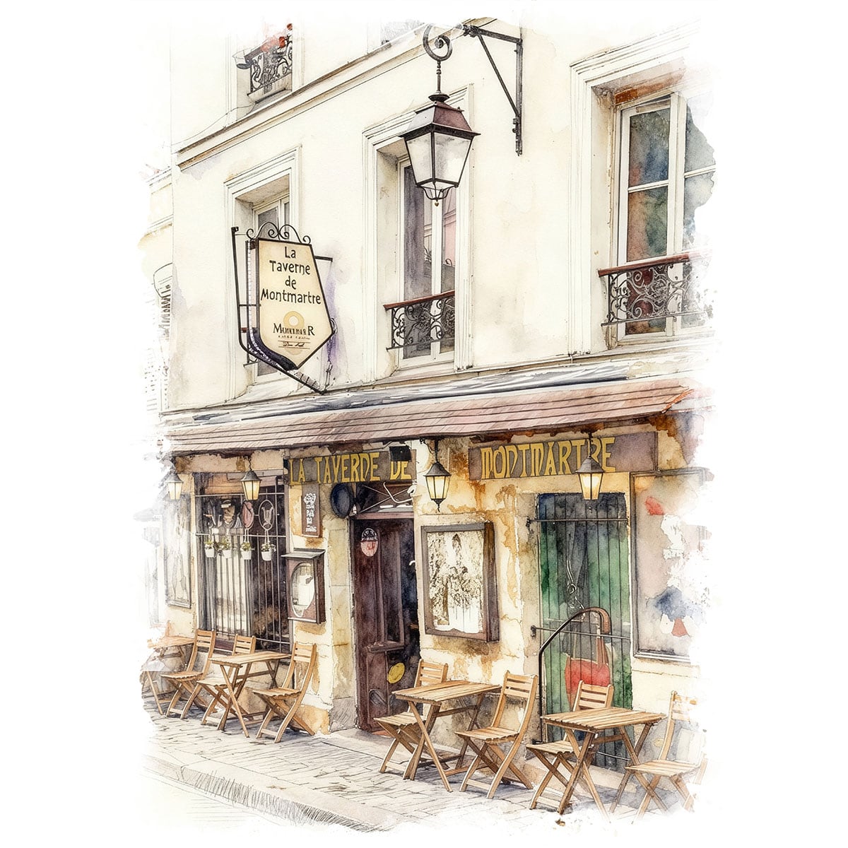 絵画 風景画(街並み) フランス パリ モンマルトル インテリアアート額