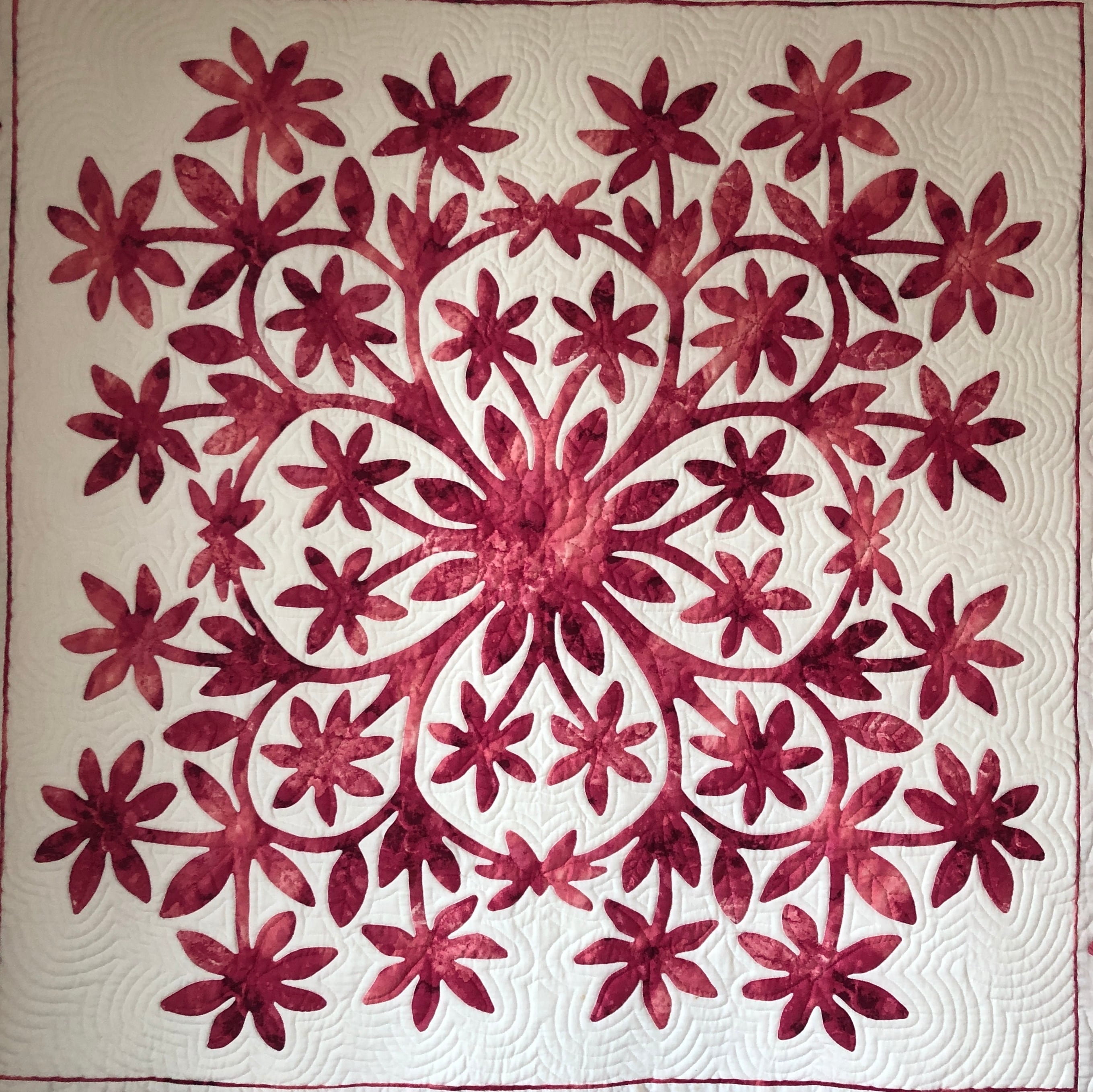 Sold Out】しつけ済みハワイアンキルトキット「ティアレのタペストリー