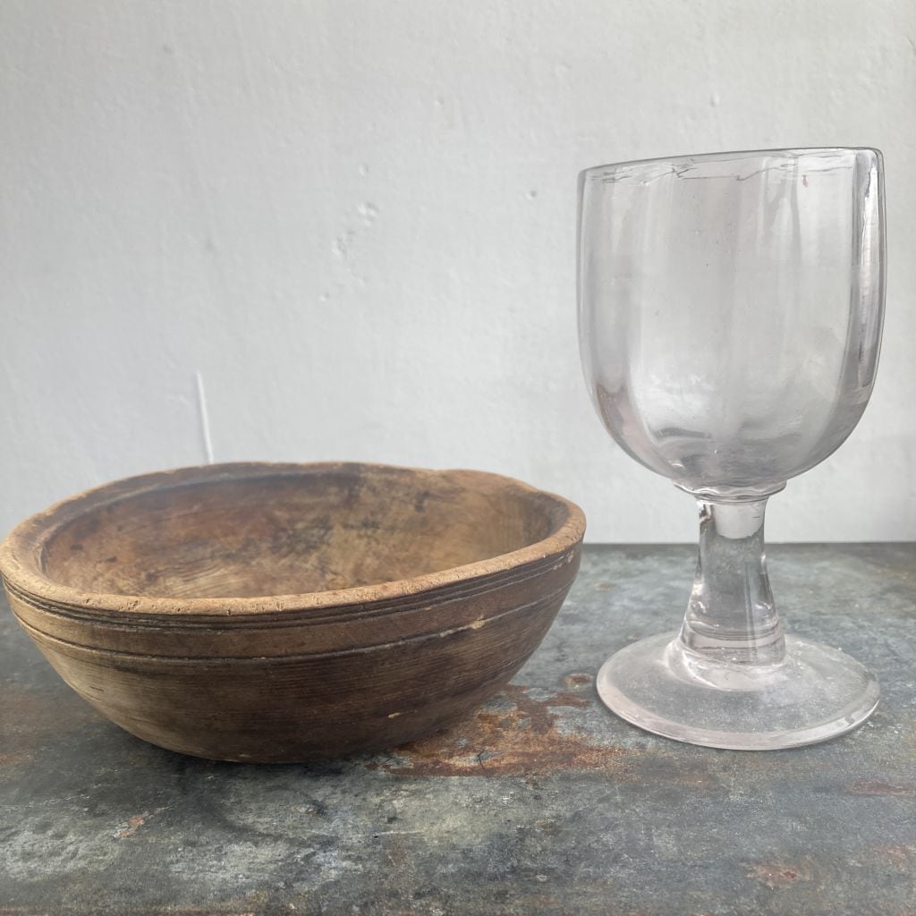 アンティーク木のボウル、印付き | Myshica Antik