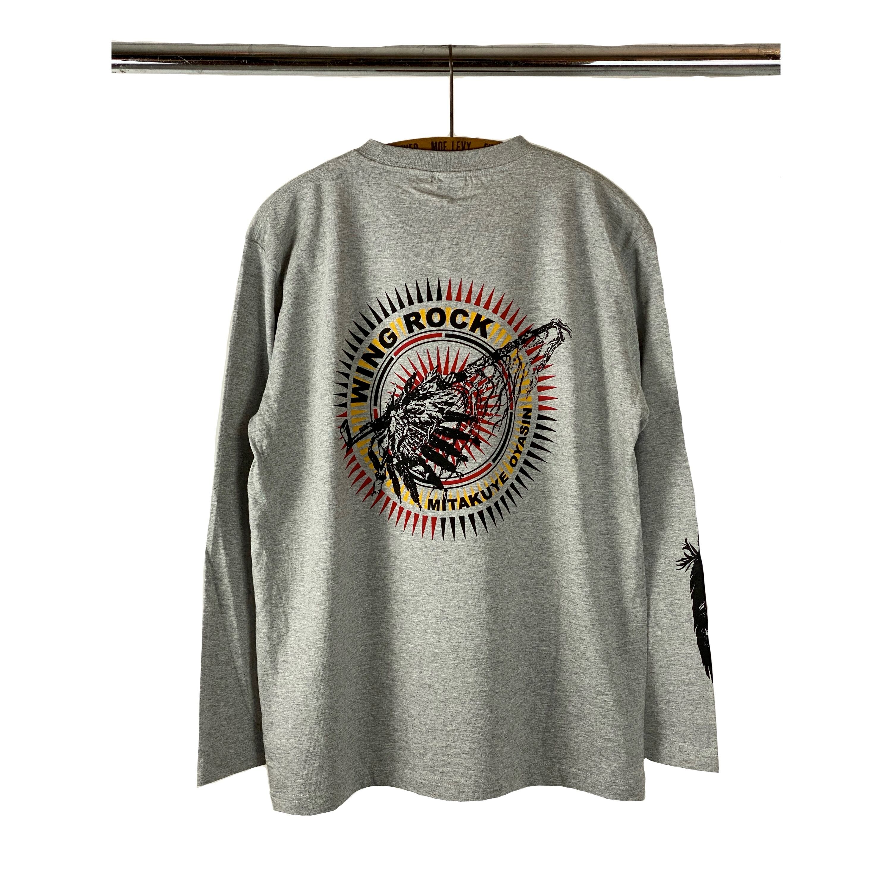 WING ROCK 2021 FW L/S Tee 「Peace Pipe & SUN」グレー （ウイング