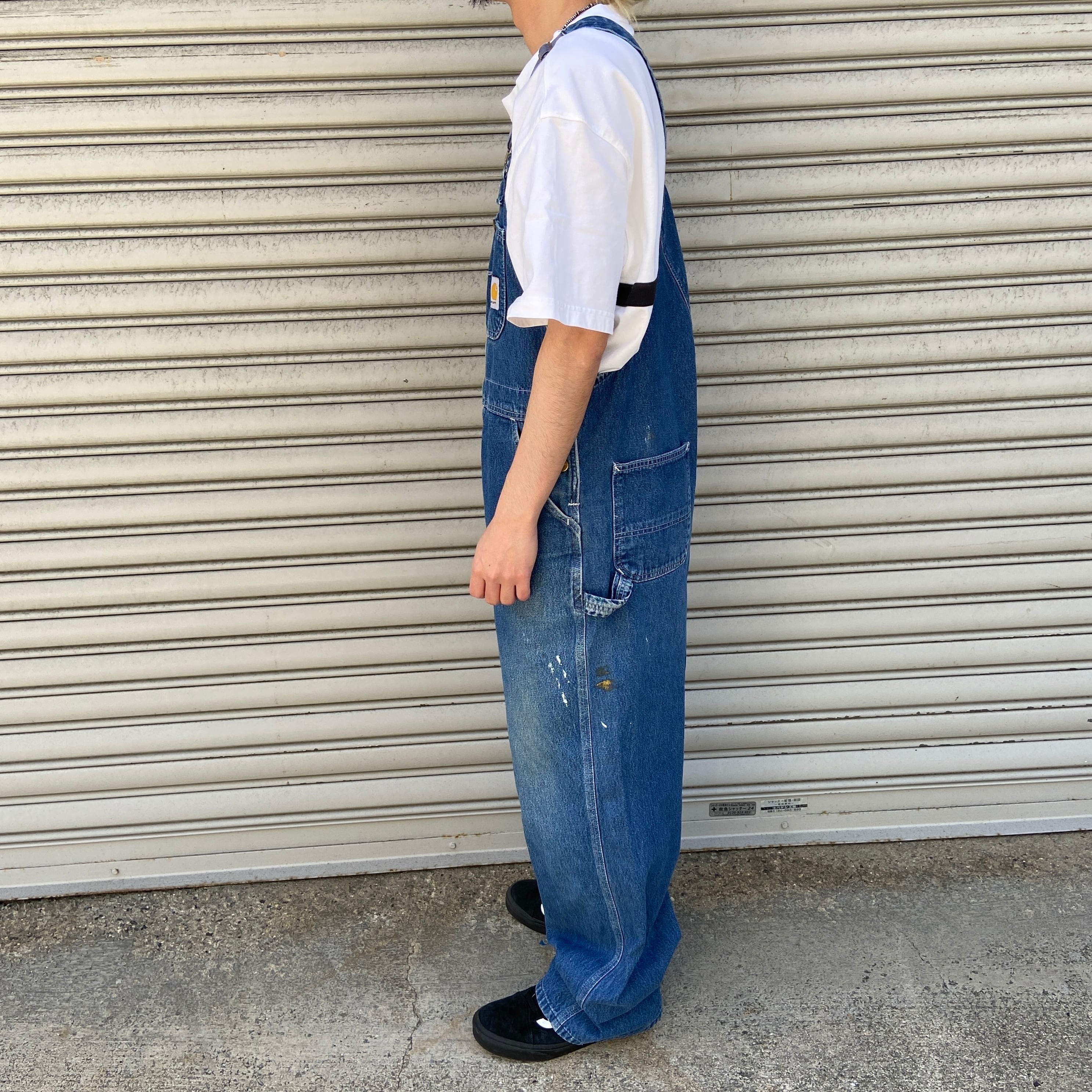 90s Carhartt カーハート デニムオーバーオール ワーク ペンキ | 古着