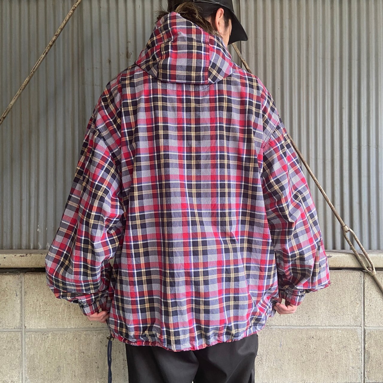 90年代〜00年代 Eddie Bauer エディーバウアー チェック ハーフジップ