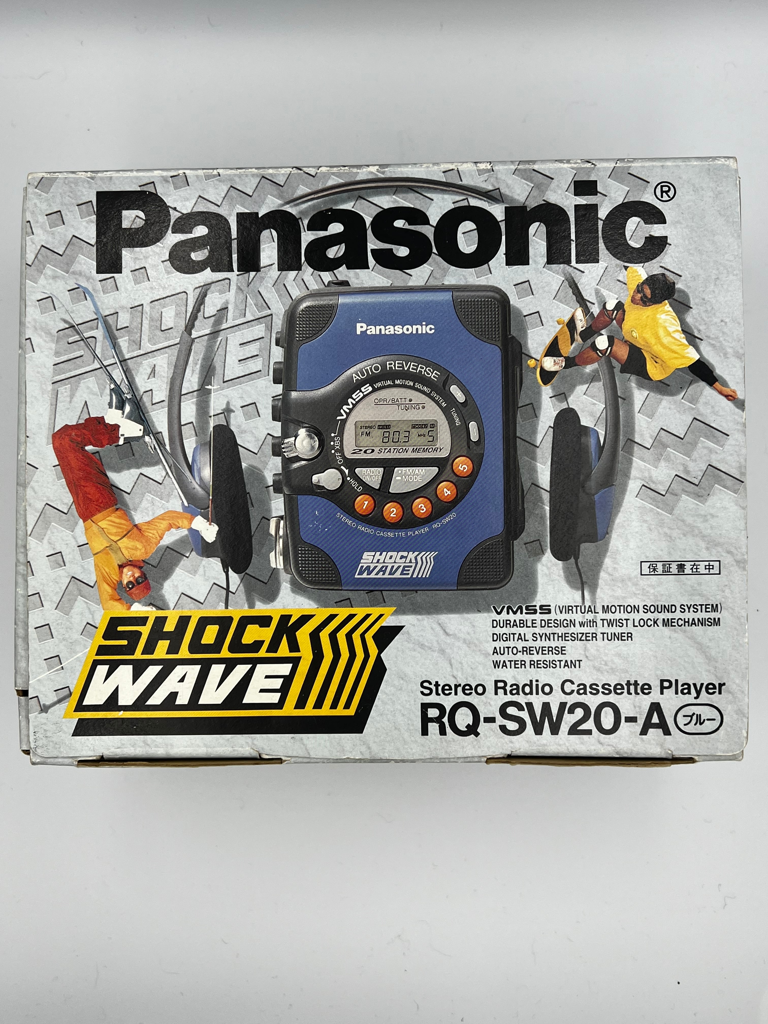 箱付き Panasonic SHOCK WAVE RQ-SW20 ブルー カセットプレーヤー