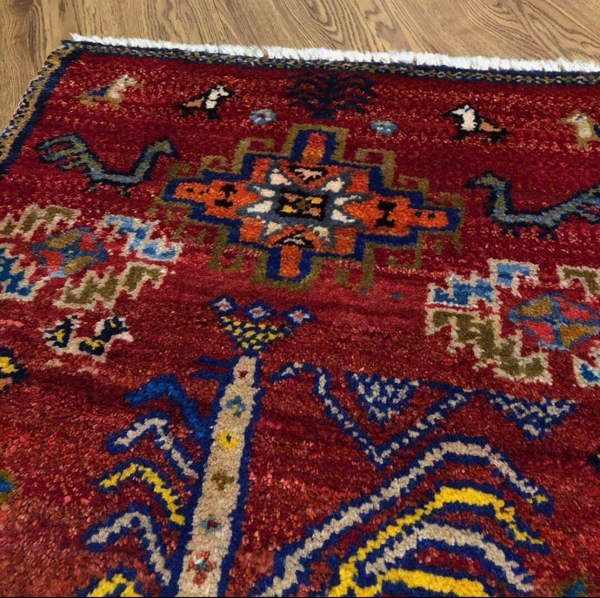 ペルシャオールドギャッベ( ギャベ )玄関マット(トライバルラグ)No.CP