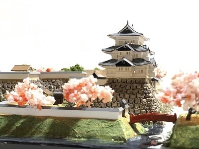 004☆完成品 弘前城 ケース付き 現存天守12城 青森の城 お城 模型