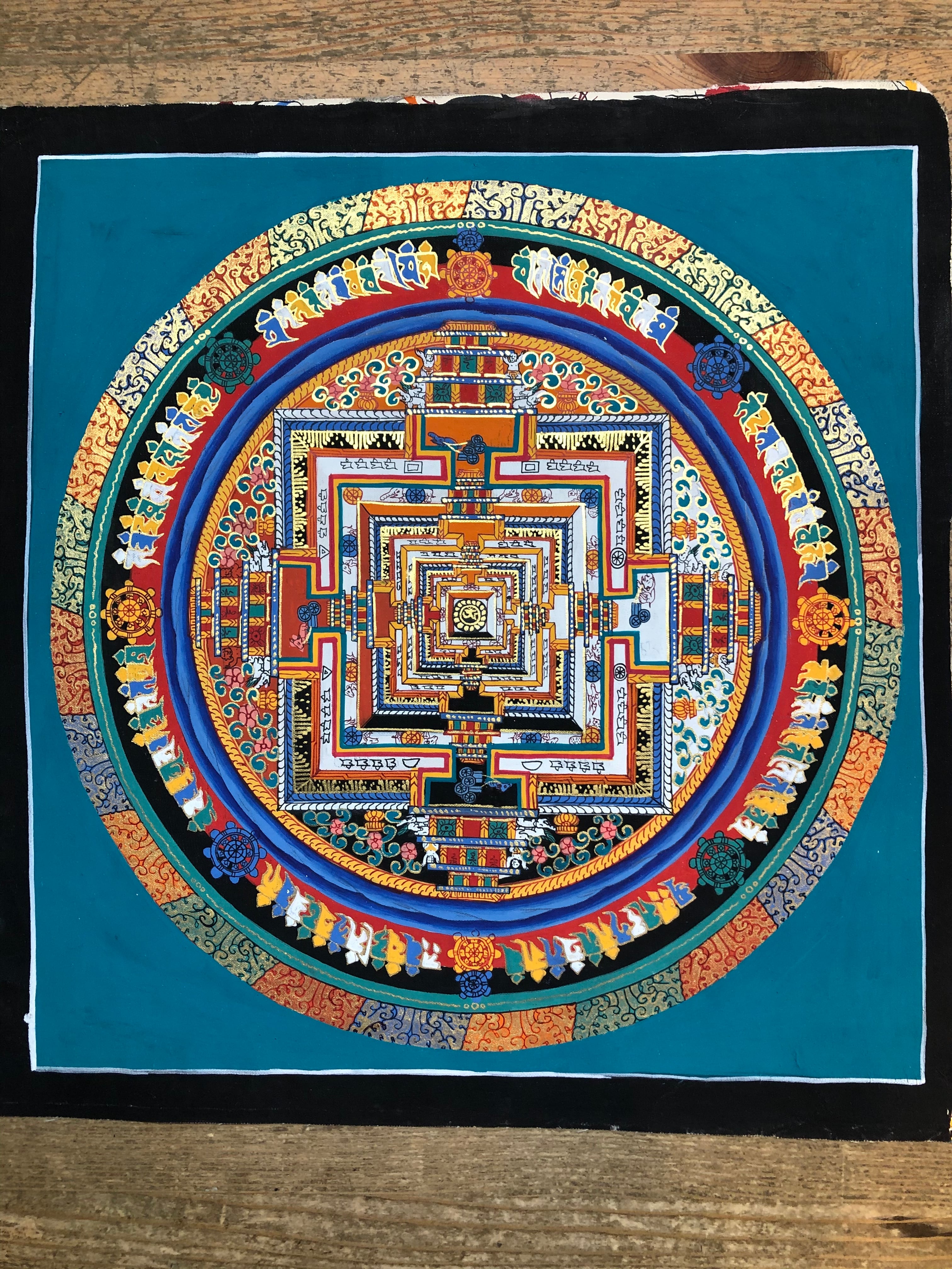 手描き肉筆画【カーラチャクラマンダラ】時輪曼荼羅 タンカ TA05