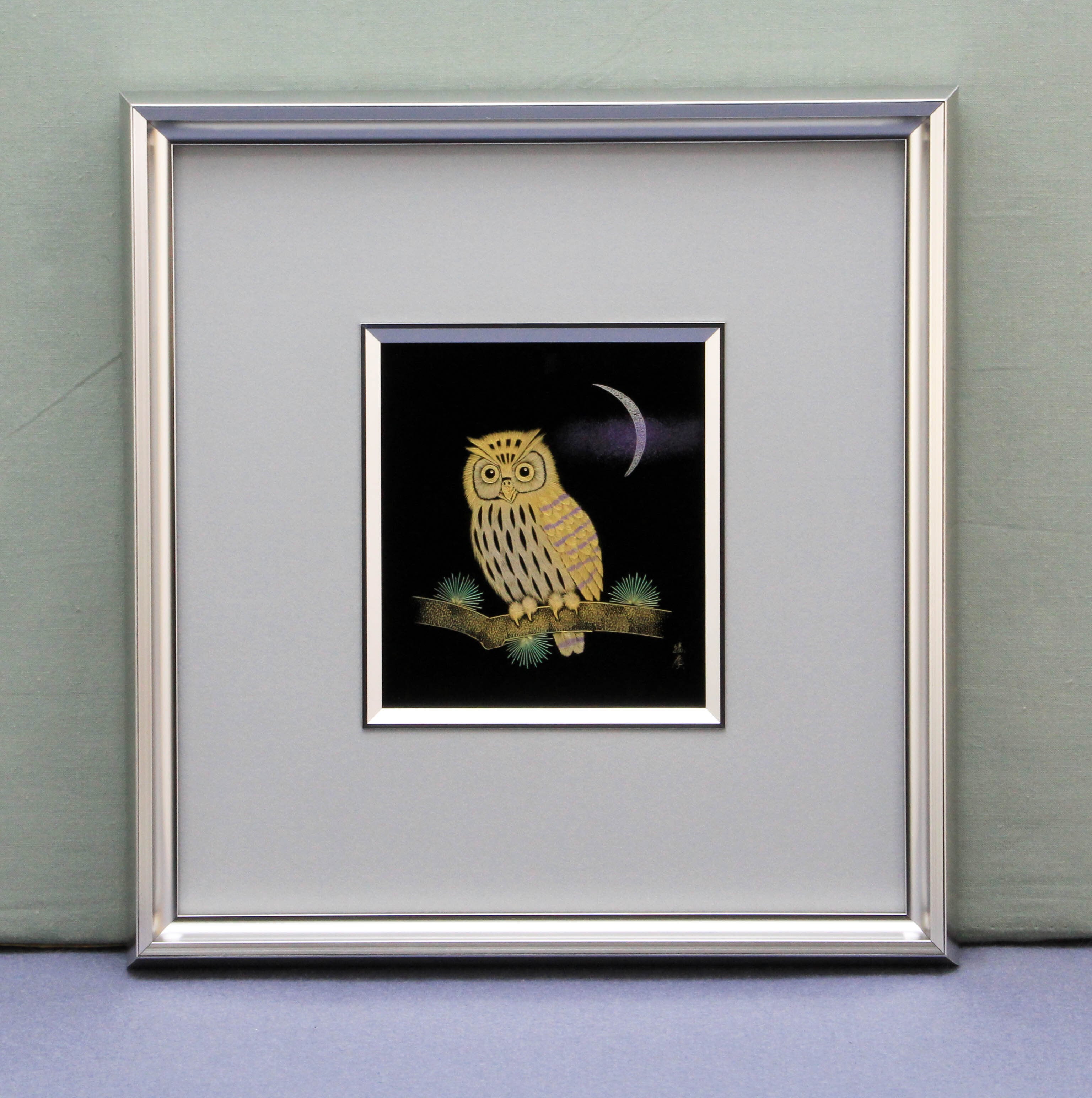 輪島漆芸額 西 勝廣 ふくろう | 漆器 米永商店