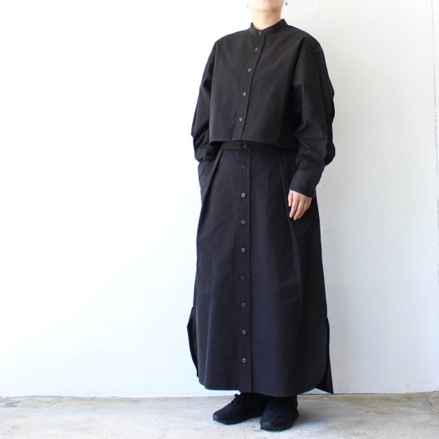 HAVERSACK 80/2高密度シャンブレー ロングシャツスカート Chambray