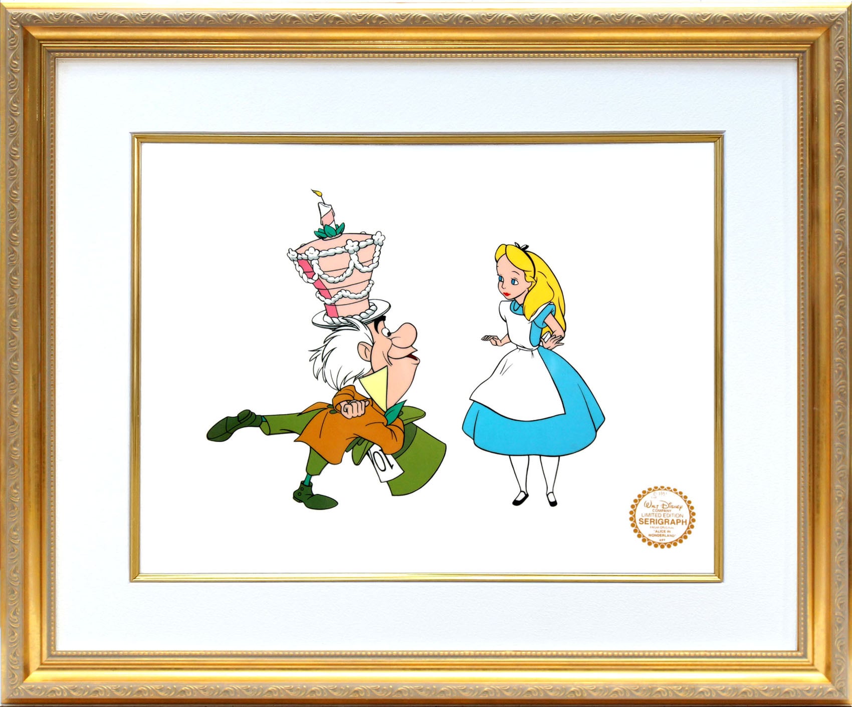 ディズニー セル画「不思議の国のアリス」額縁2種選択可 展示用フック