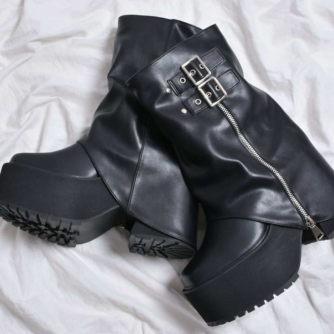 2ベルトルーズカバーZIP厚底ブーツ | VOLCAN&APHRODITE