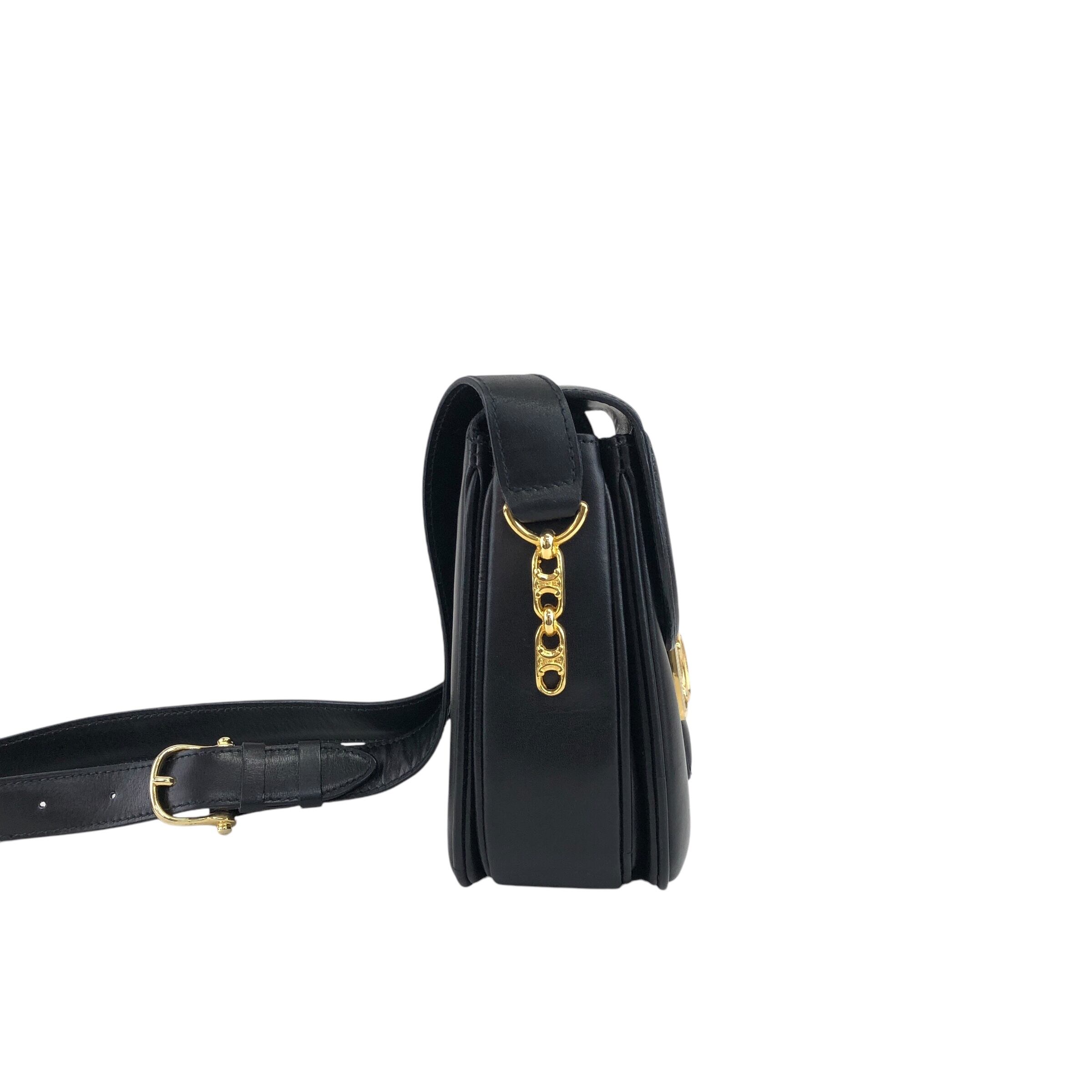 CELINE セリーヌ ショルダーバッグ ブラック トリオンフ レザー