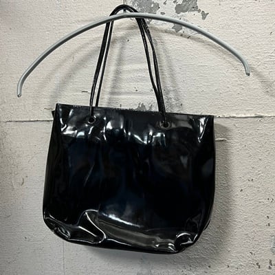 PRADA プラダ エナメル バッグ ハンドバッグ ブラック【表参道t02