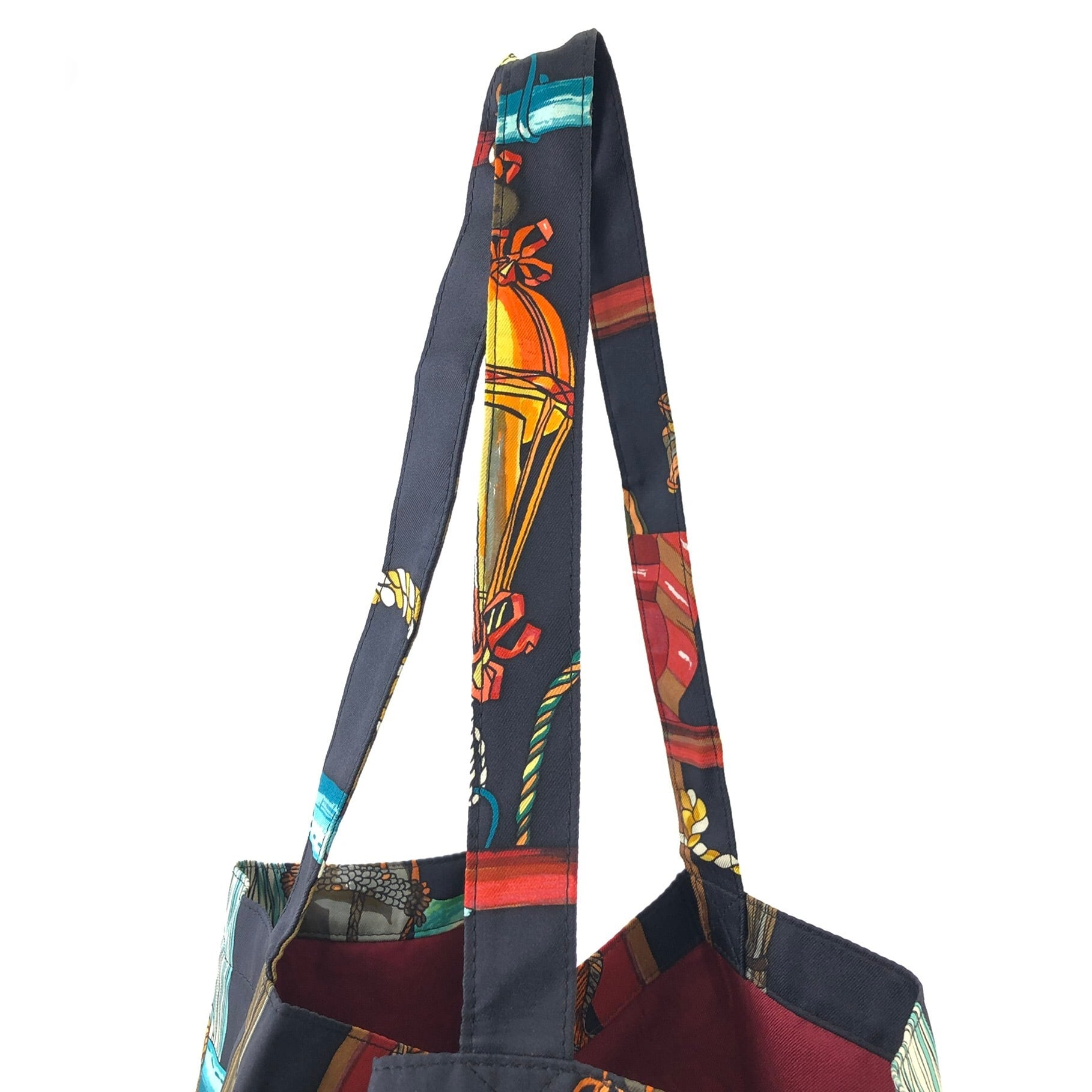 HERMES エルメス シルク レザー シルキーポップ エコバッグ トート