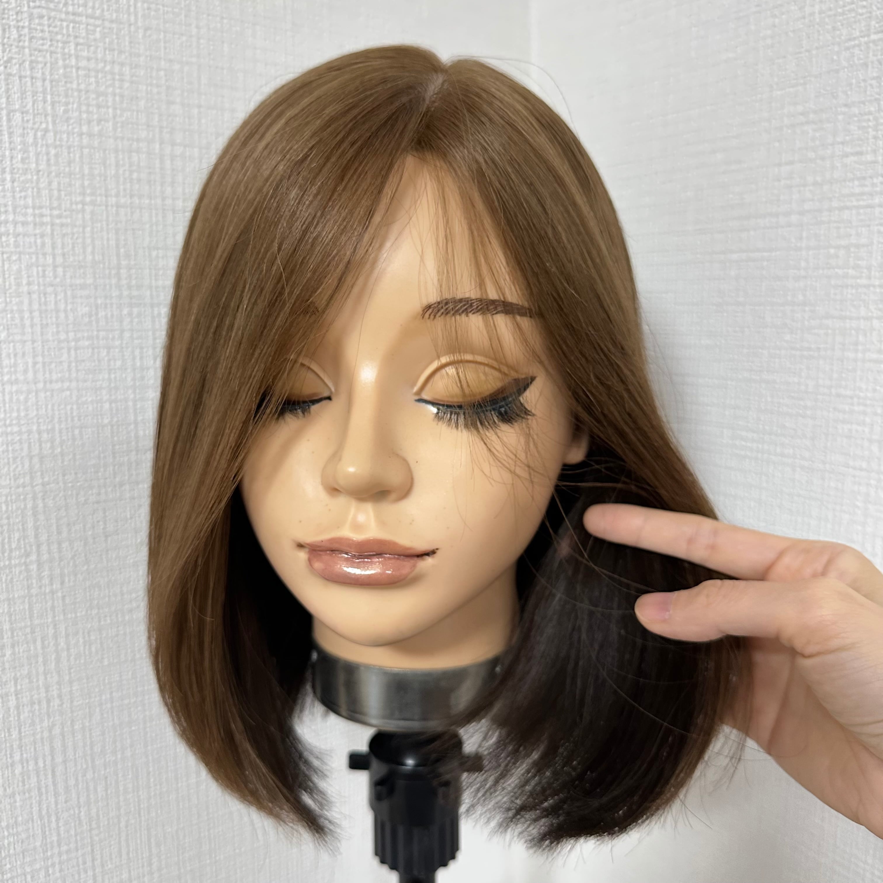 3Dウィッグ 未カット 30cm アンブレラカラー 百合子ウィッグレミー人毛