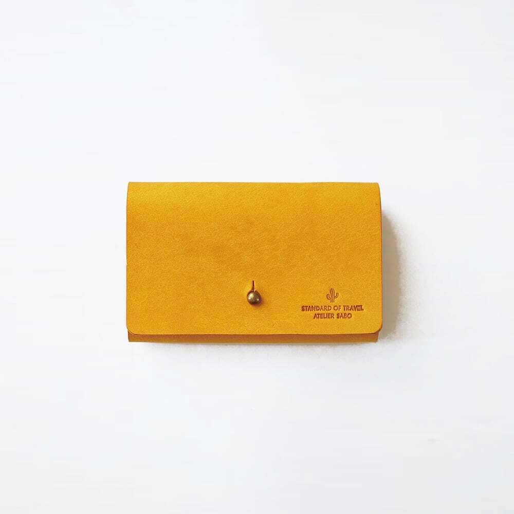 大きく開く3ポケット名刺入れ【イエロー】（受注生産） | セミオーダー