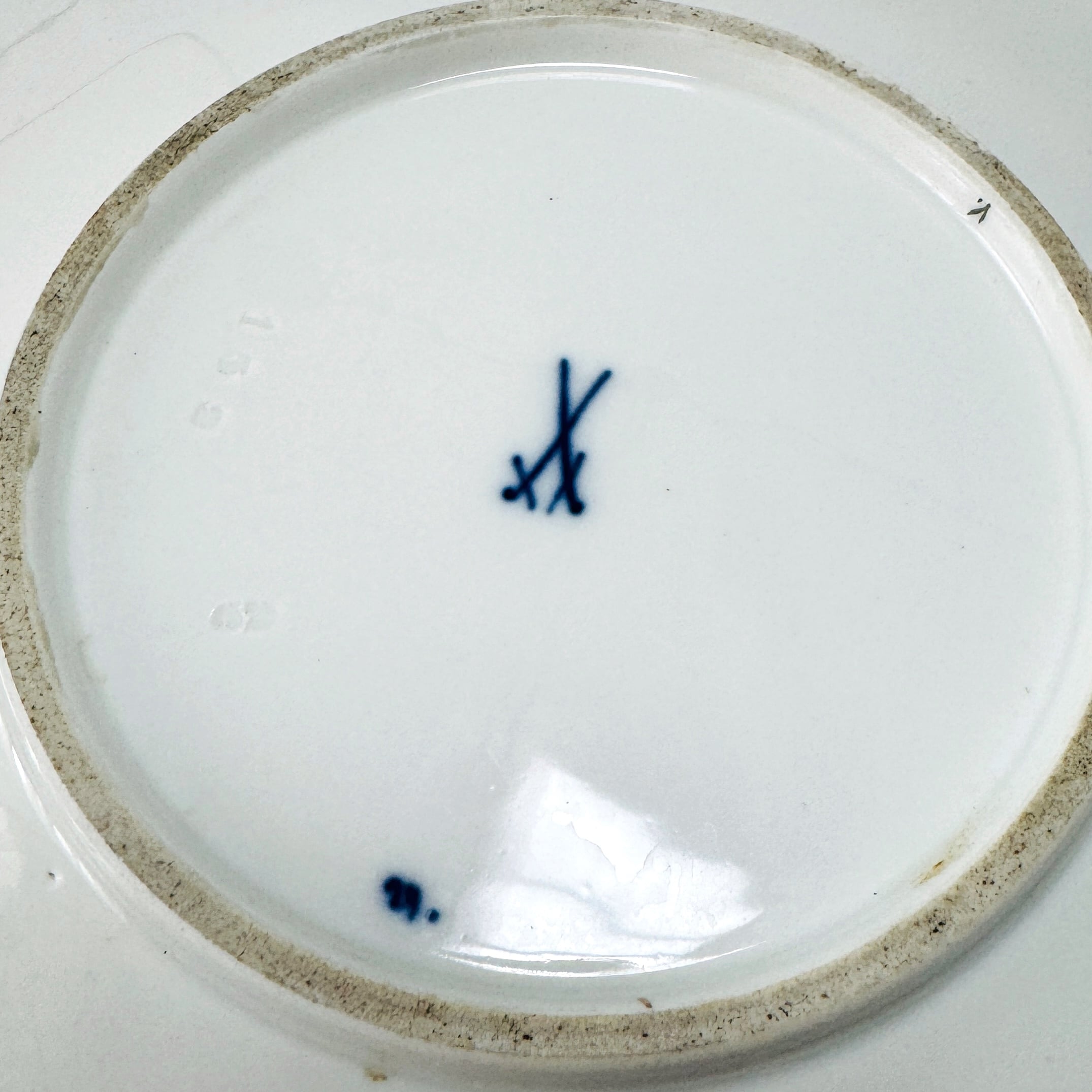 オールドマイセン グランツゴールドレリーフ皿 ピンクローズ 一級品