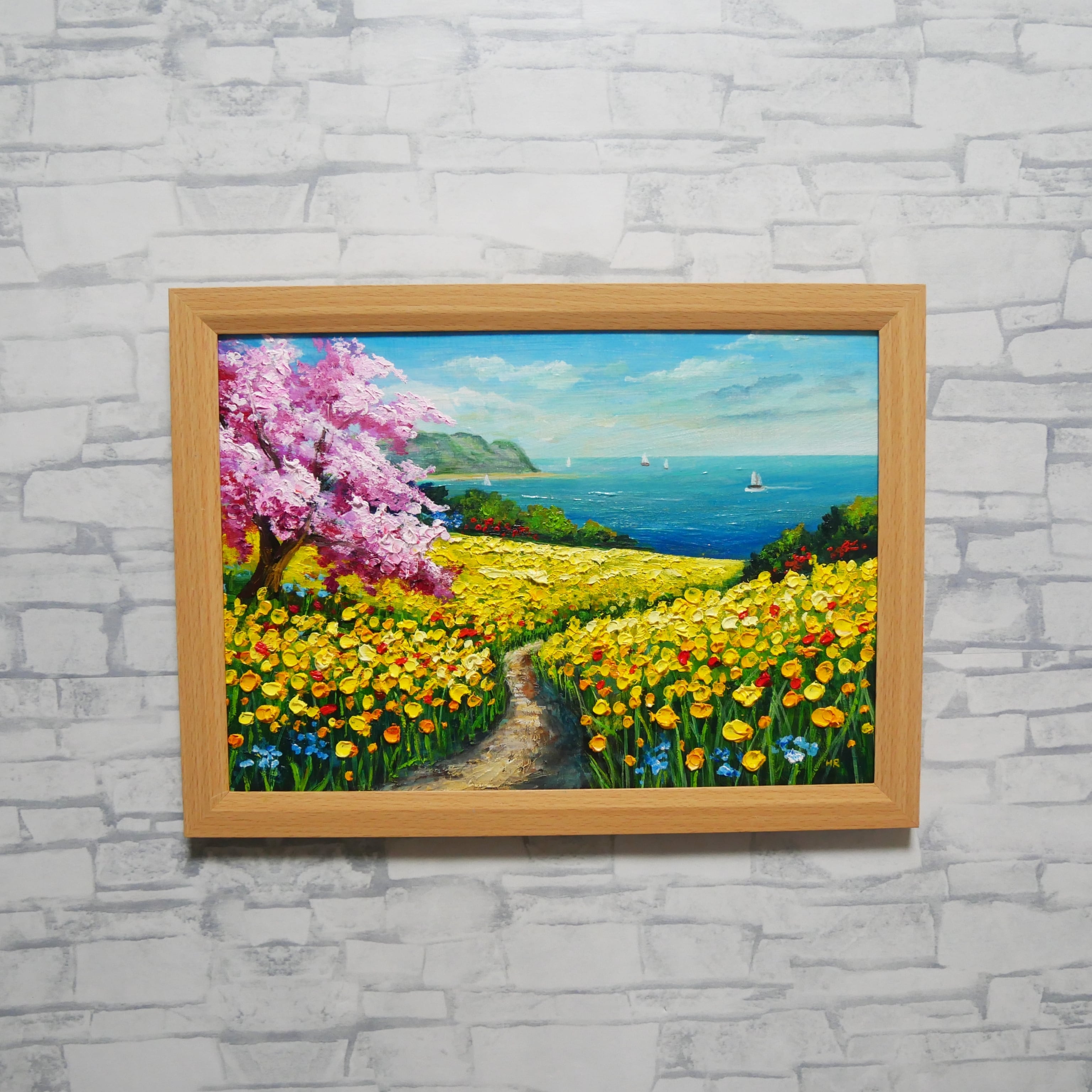 油絵/原画】希望の花咲く春の日｜春のインテリアを彩る油彩画 絵画