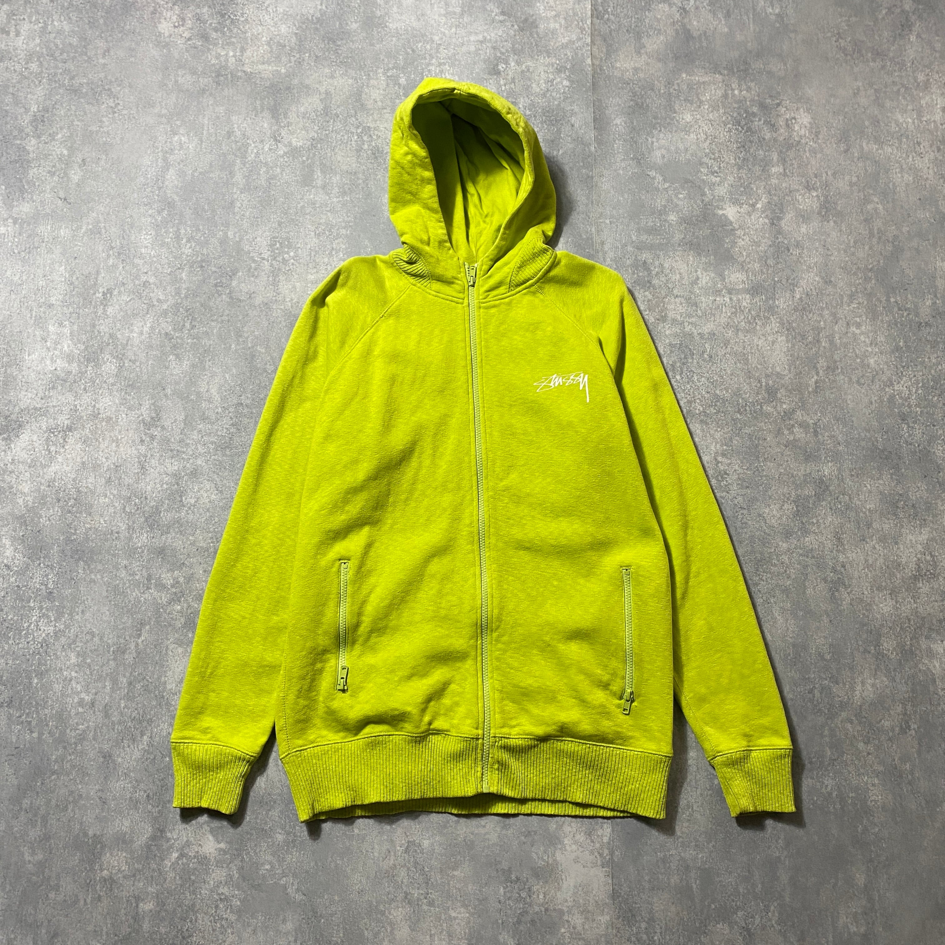 stussy ステューシー ワンポイント プリントロゴ ライムグリーン