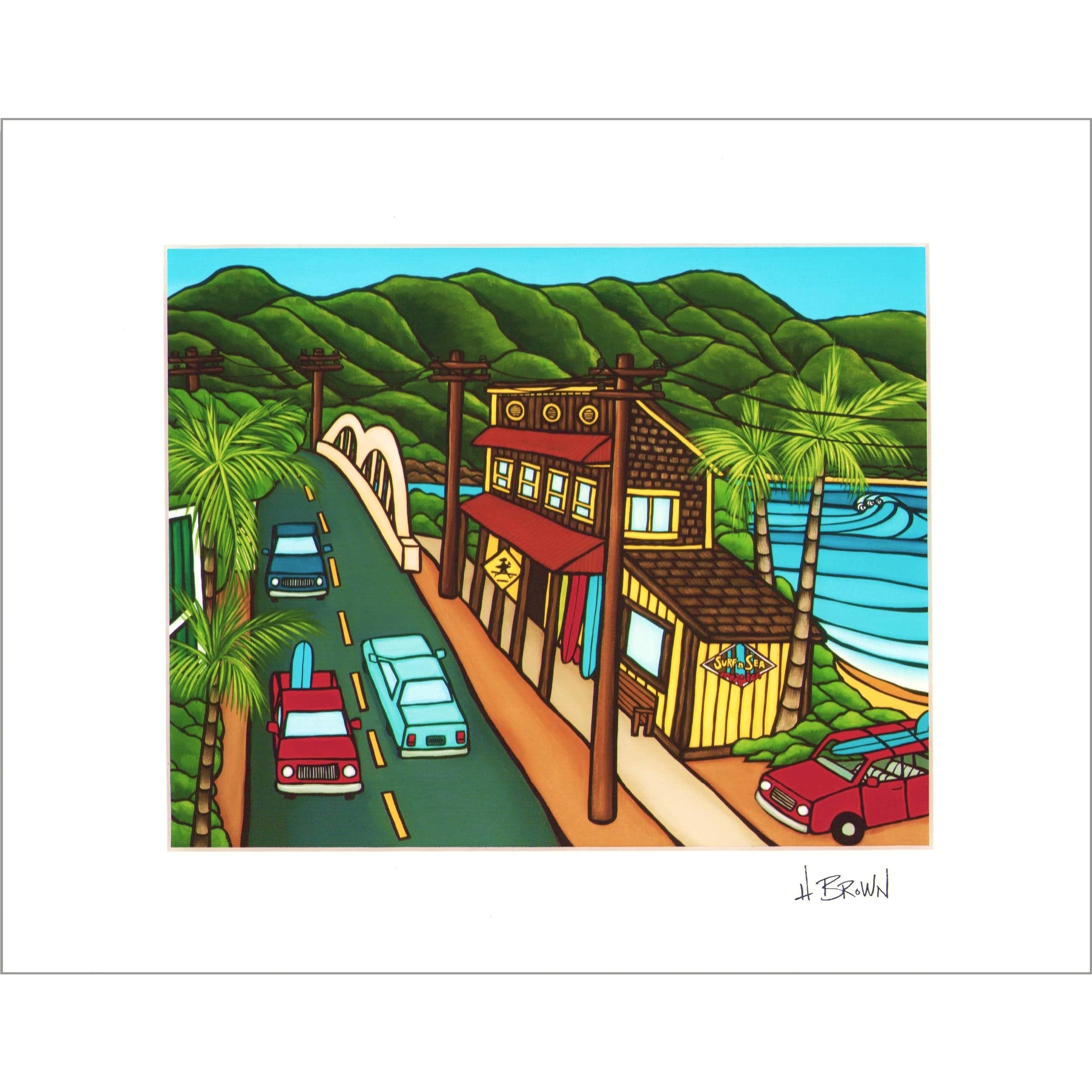 Surf n Sea / ヘザー・ブラウン/ マットプリント / Mサイズ | イロハニ