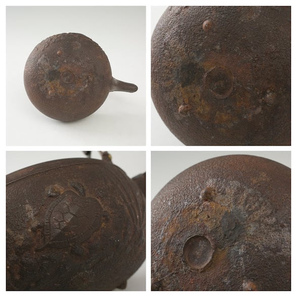 銚子 亀 鉄 燗鍋 間鍋 一対 ペア 金属工芸 茶道具 懐石道具 酒器 茶