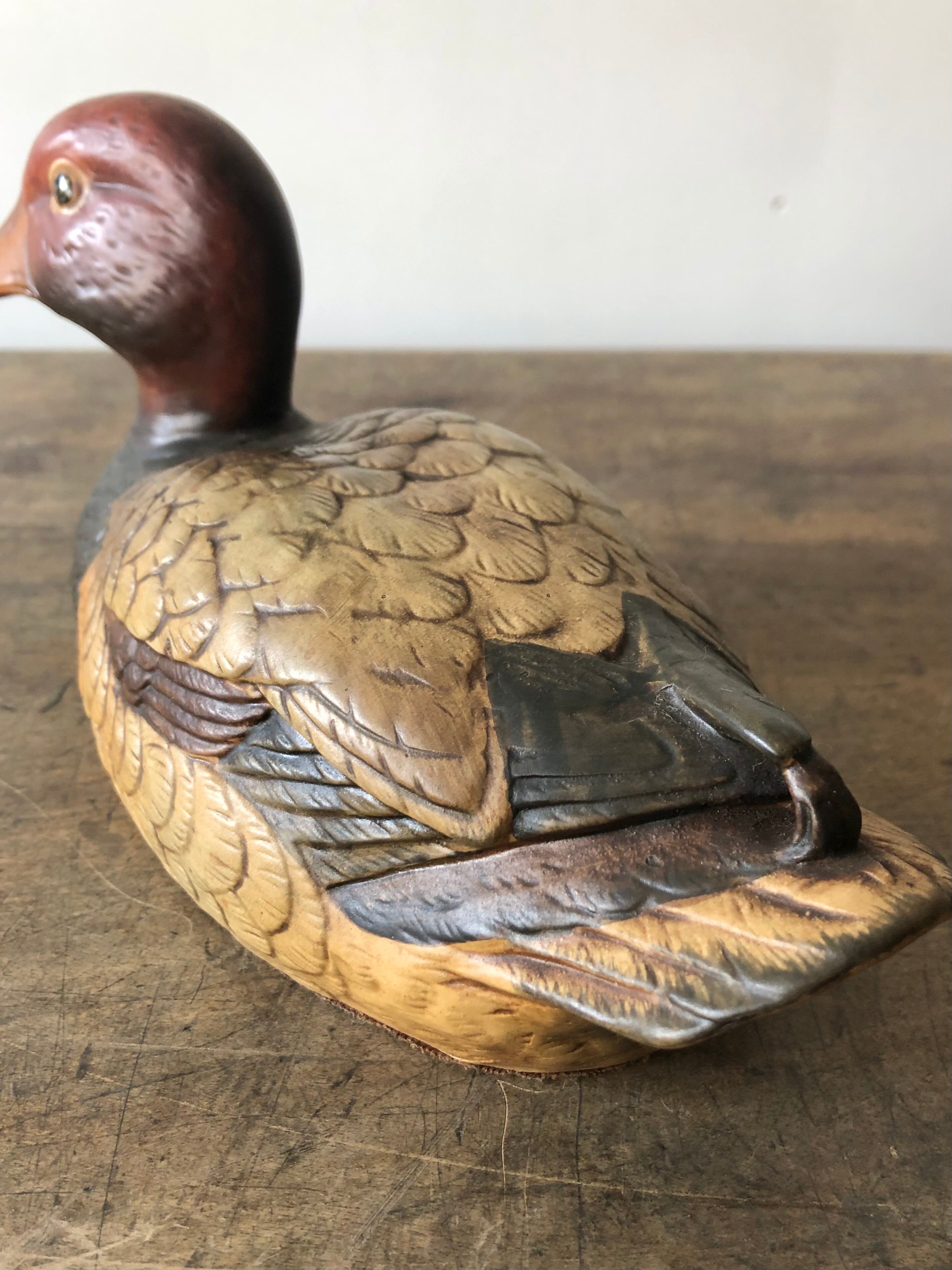 昭和レトロ 鴨 カモ 置物 陶器製 デコイ インテリア | choice