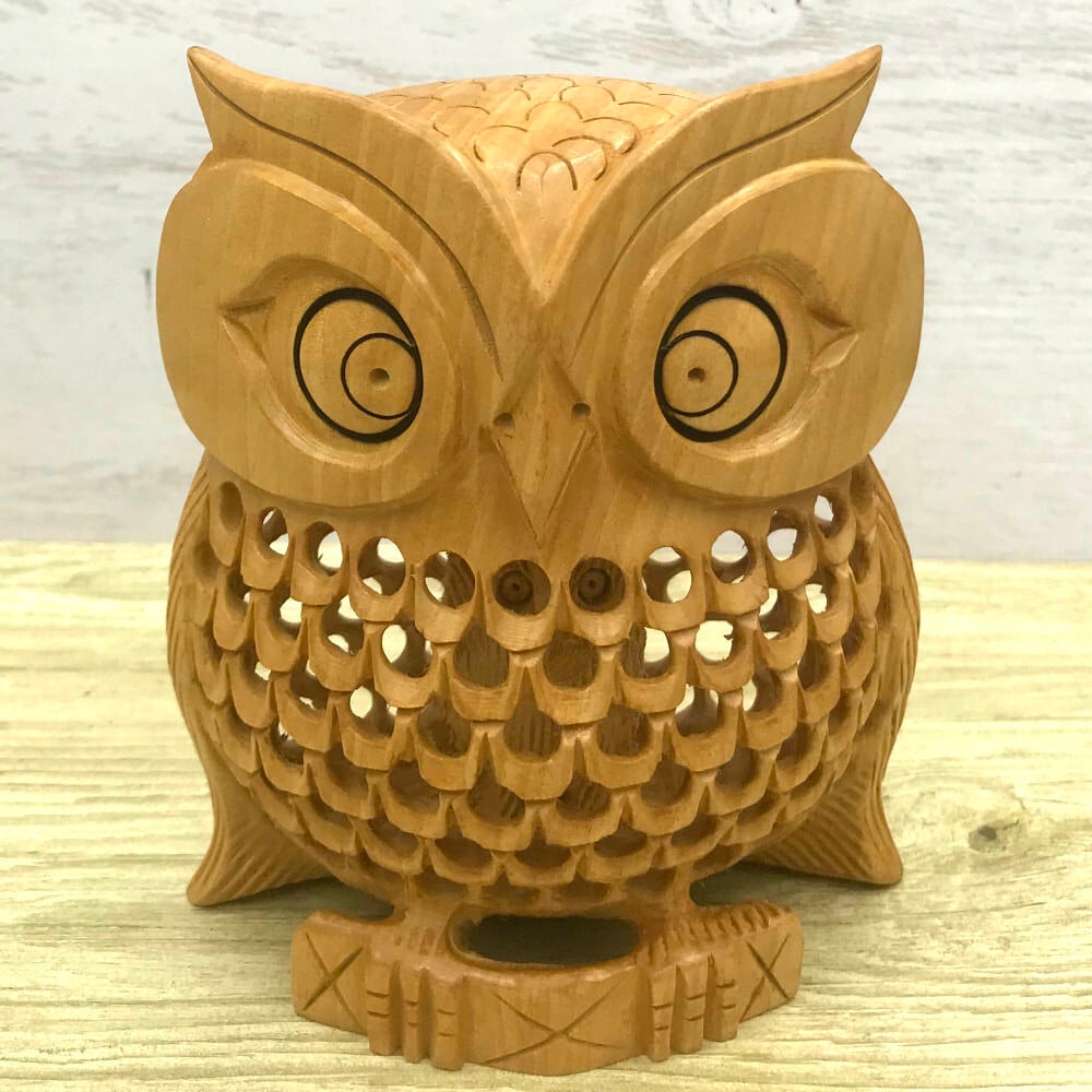 工房がんま フクロウの木彫り5種セット 工房がんま フクロウの木彫り5