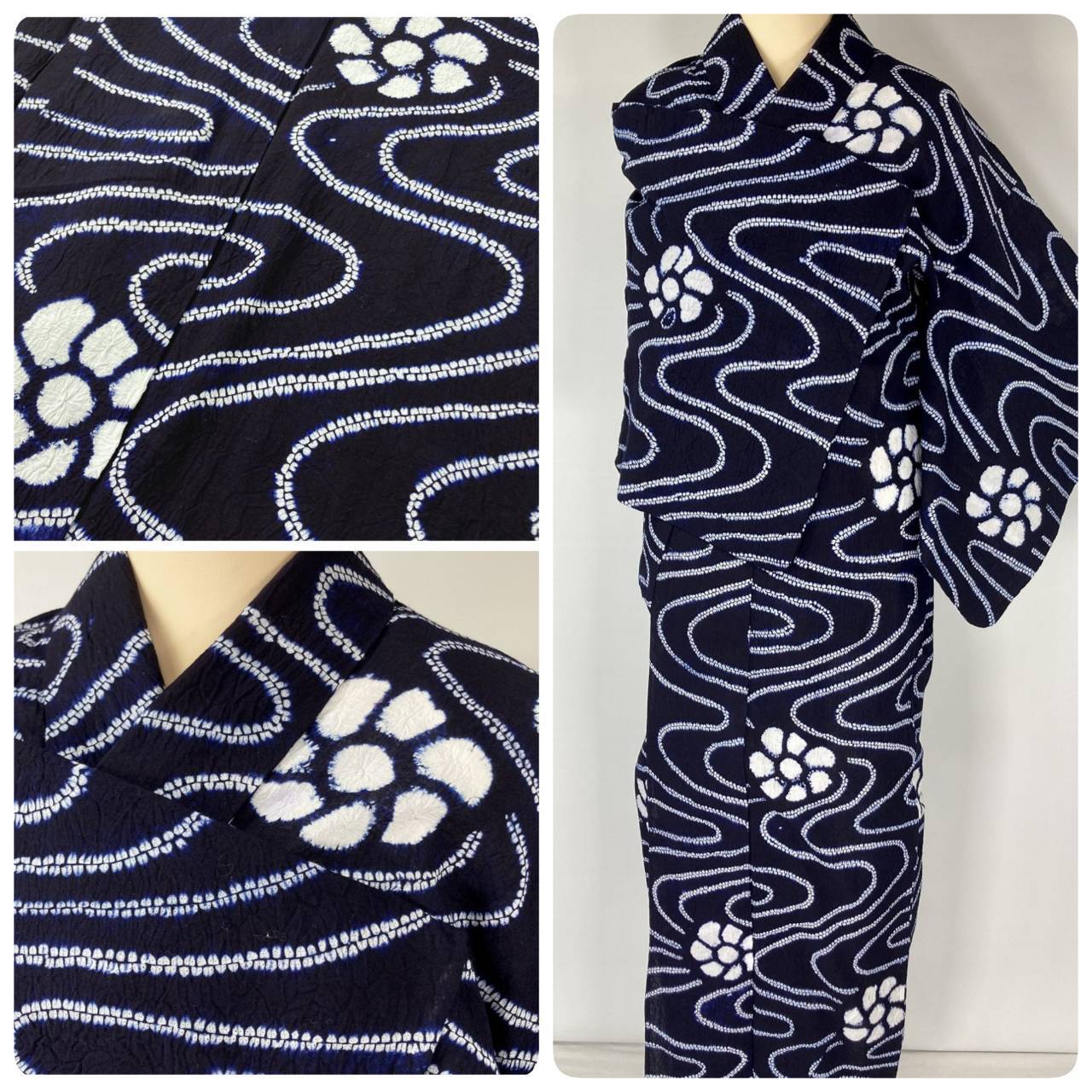 辻が花 螺鈿 やまと誂製 唐織 辻ヶ花 正絹 金糸 袋帯 黒 紺 紫