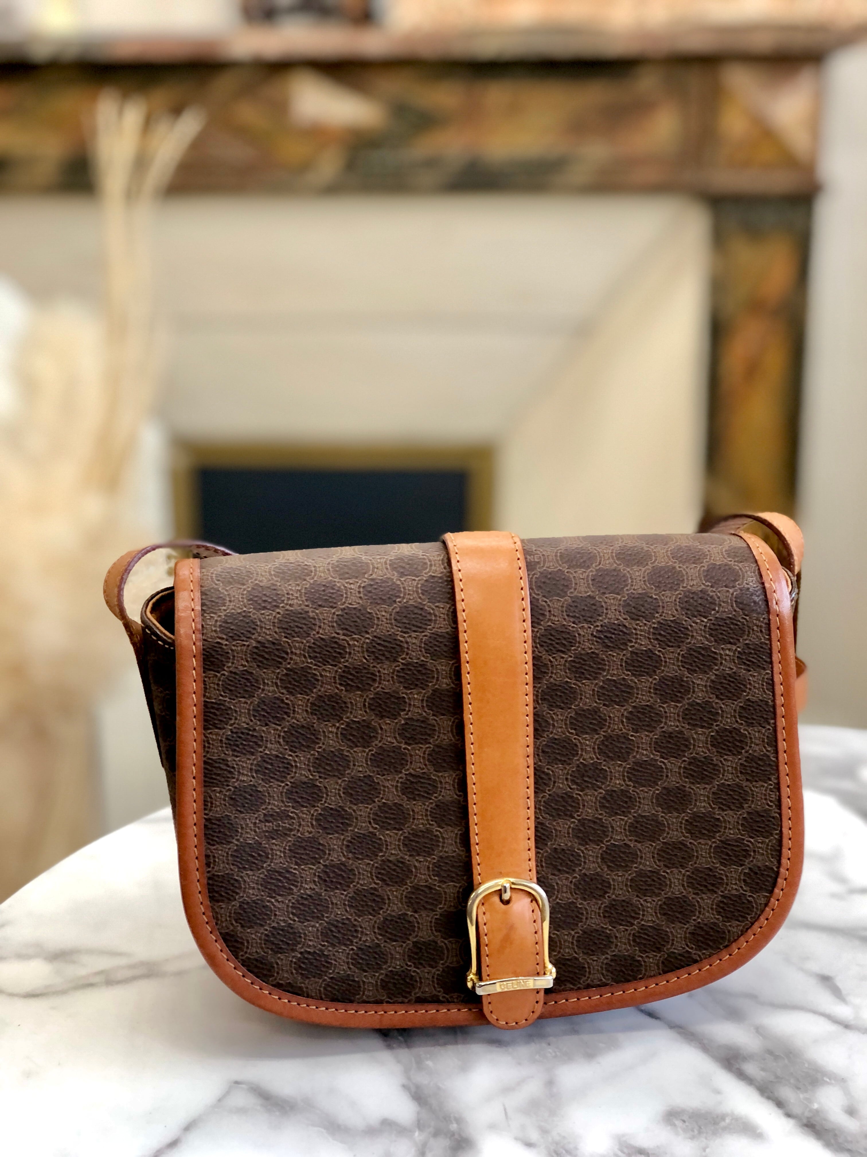 CELINE セリーヌ マカダム フロントベルト フラップ ショルダーバッグ