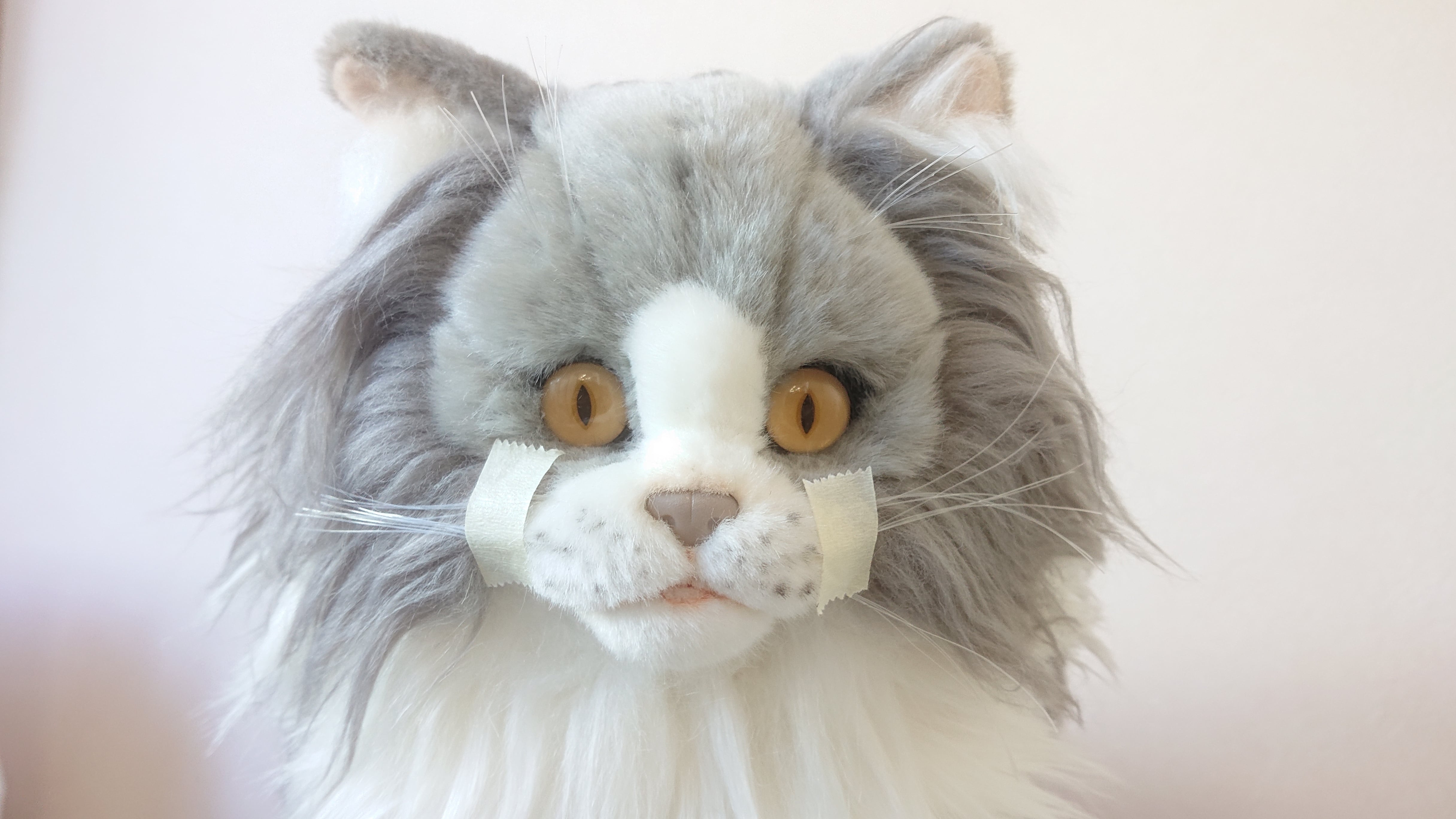 HANSA トラネコ Tabby cat 長毛猫 リアルサイズ ぬいぐるみ ねこのもり